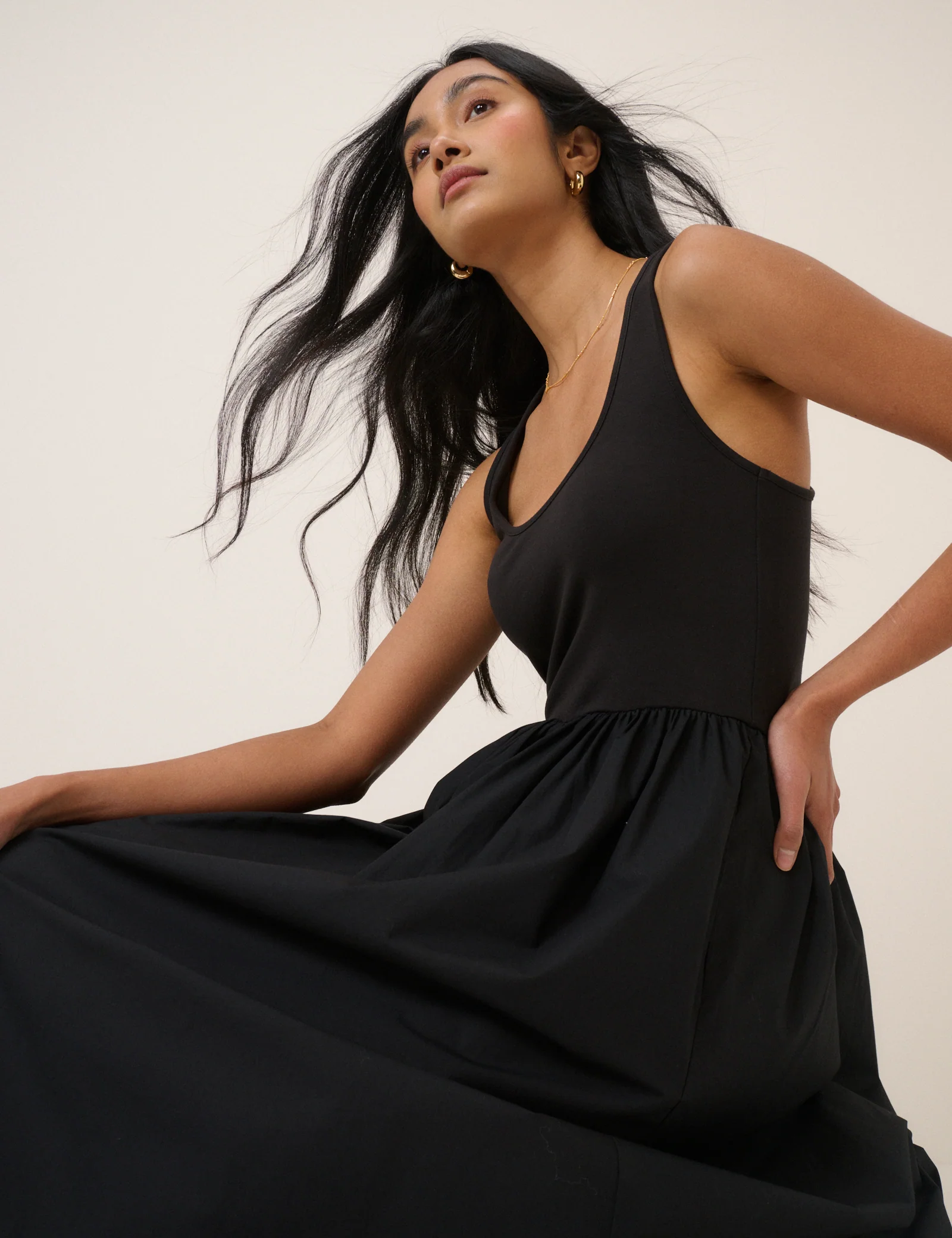 Black Racer Back Lexie Midi Dress - Image 2