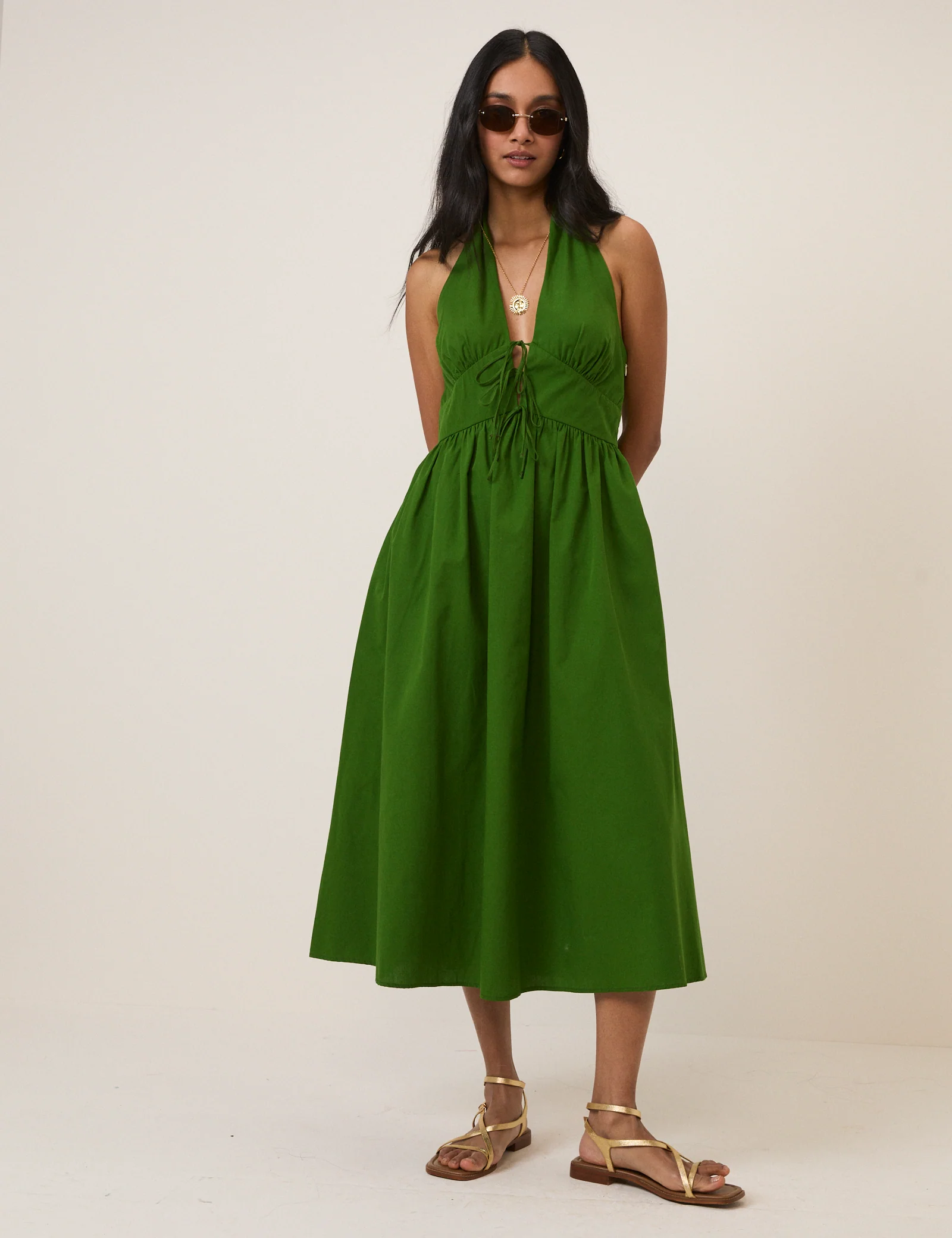 Green Halterneck Lilijana Midi Dress - Image 4