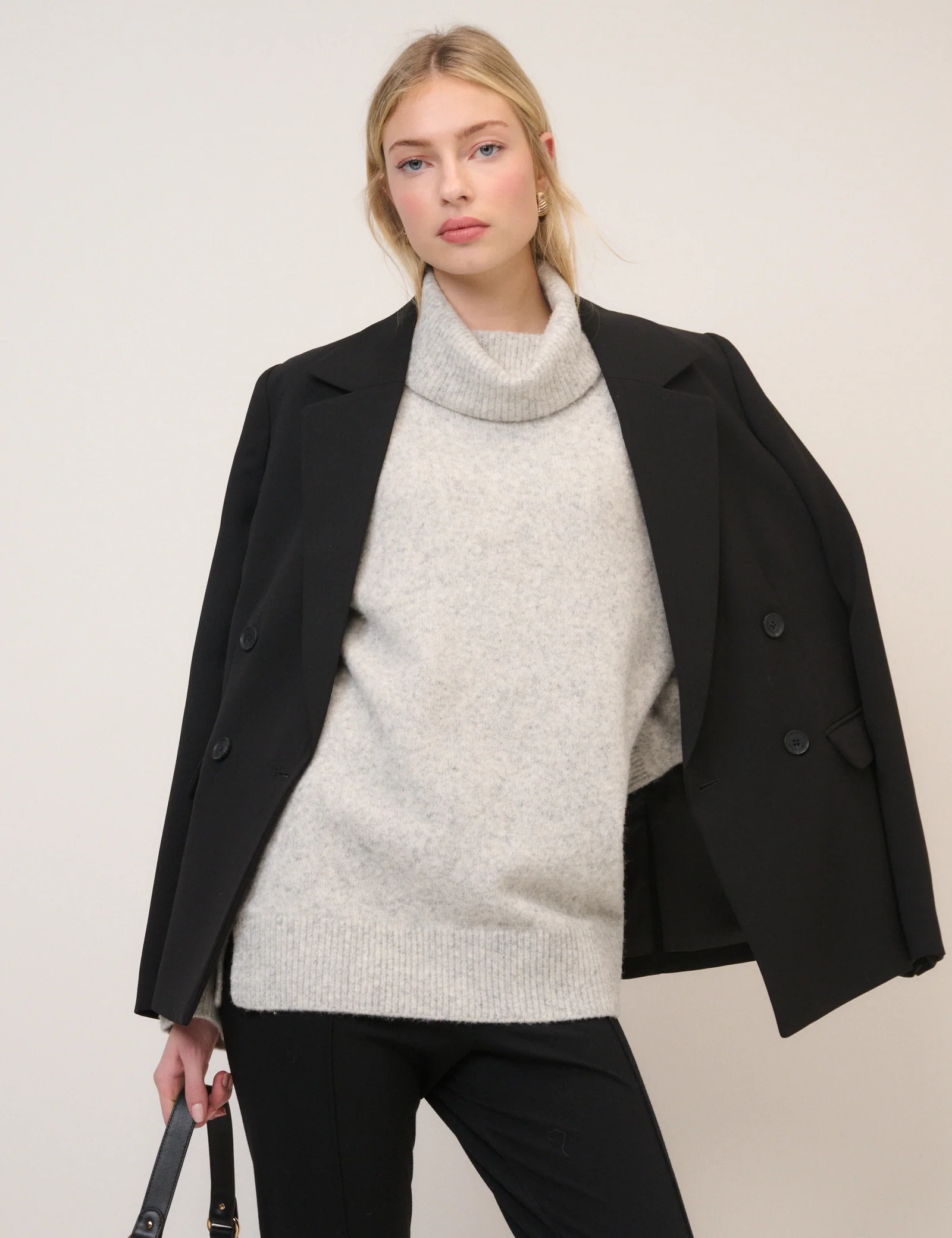 Grey Roll Neck Longline Jumper - Image 2