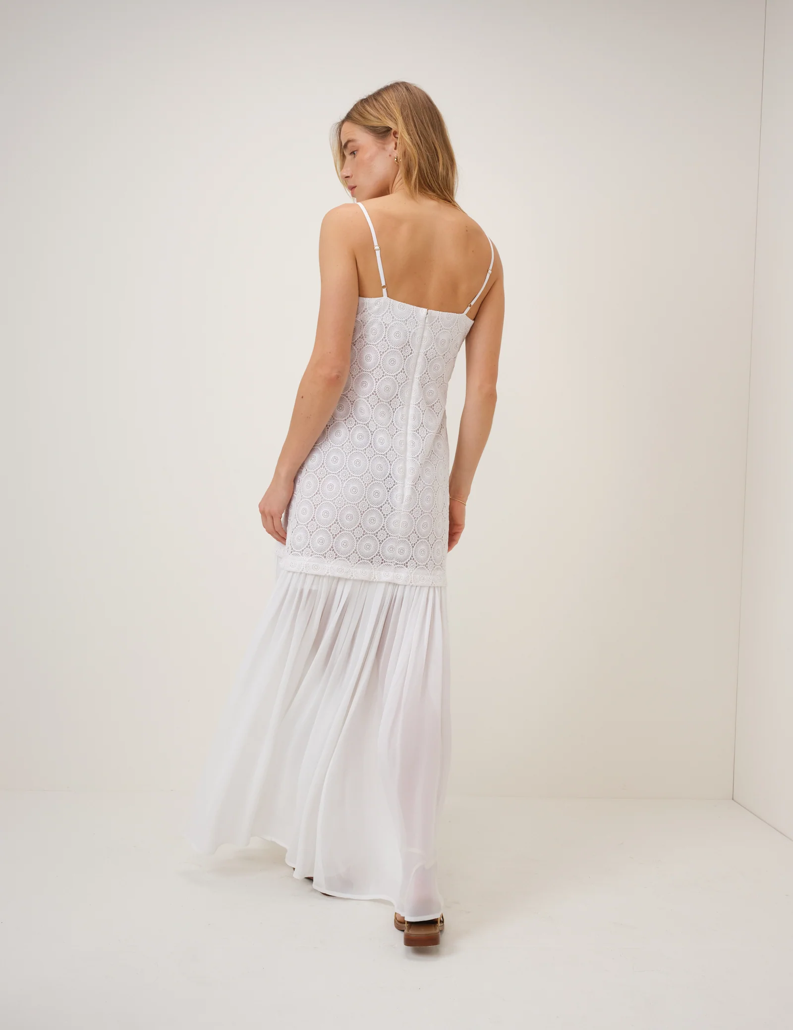 White Drop Waist Lulu Maxi Dress - Image 5