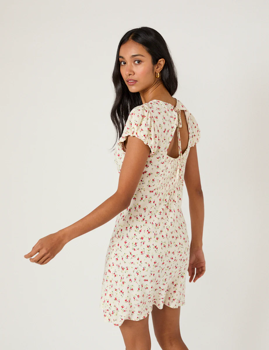 Cream Floral Maggie Mini Dress - Image 5