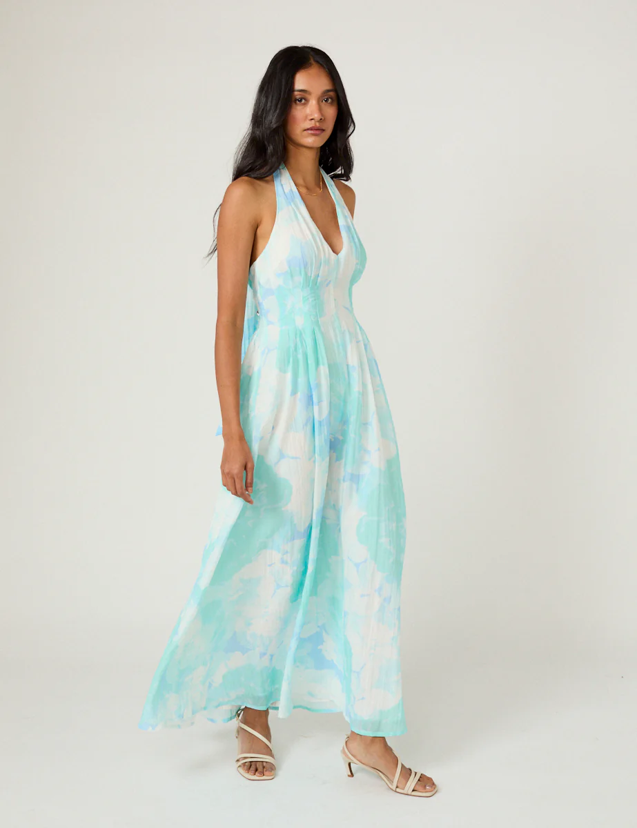 Blue Printed Marceline Maxi Dress - Image 3