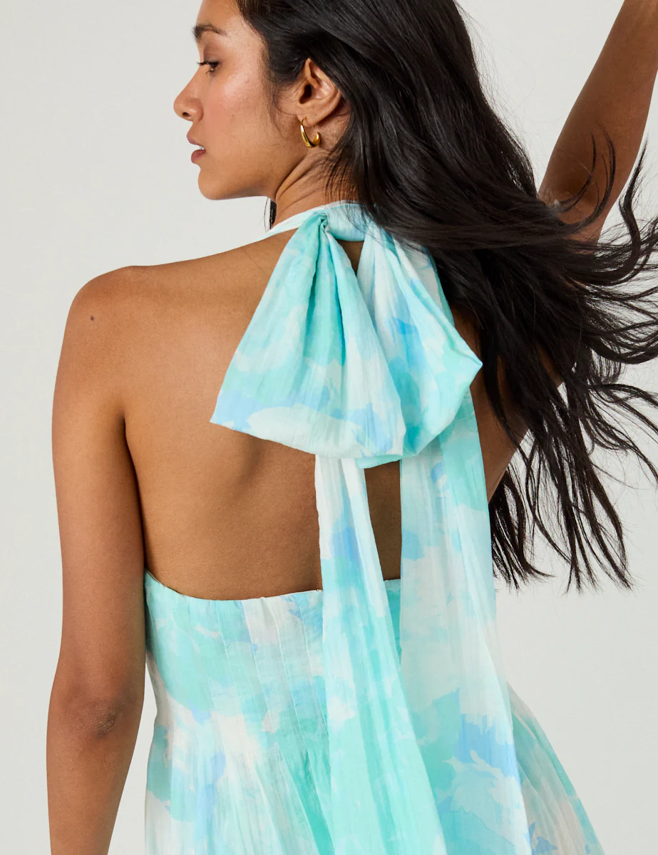 Blue Printed Marceline Maxi Dress - Image 5