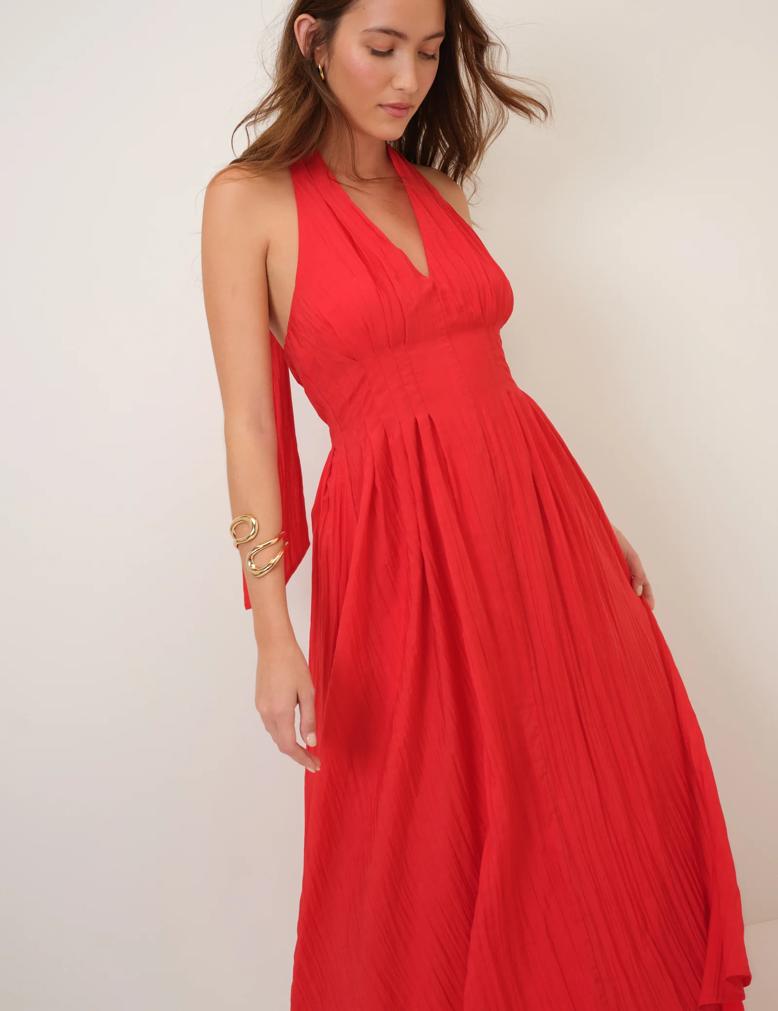 Red Halterneck Marceline Maxi Dress - Image 3