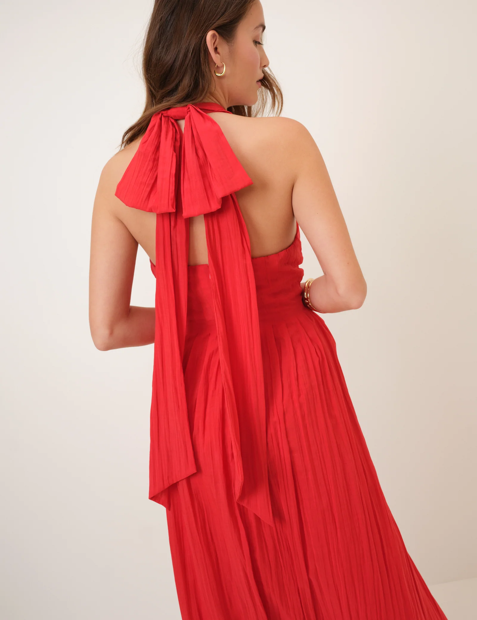 Red Halterneck Marceline Maxi Dress - Image 6