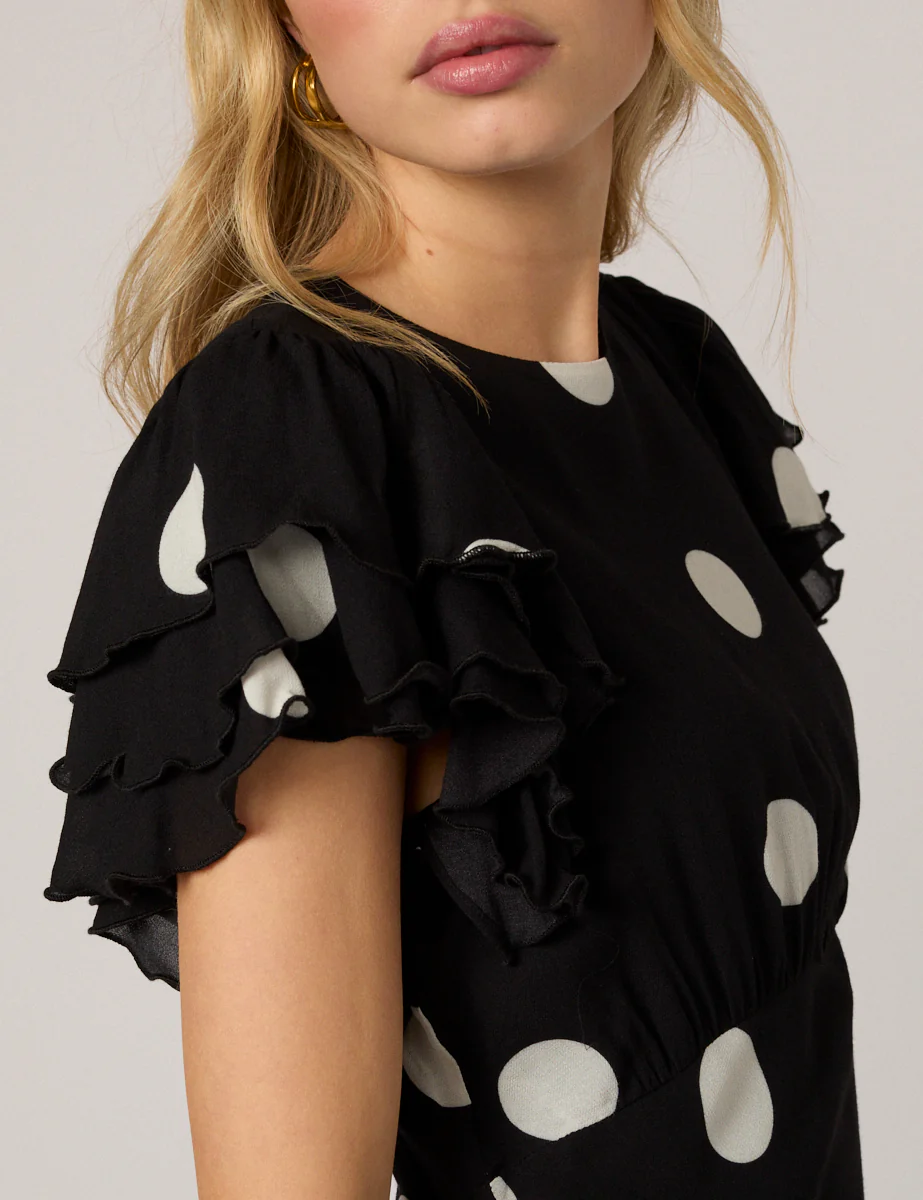 Black Polka Dot Marley Maxi Dress - Image 2