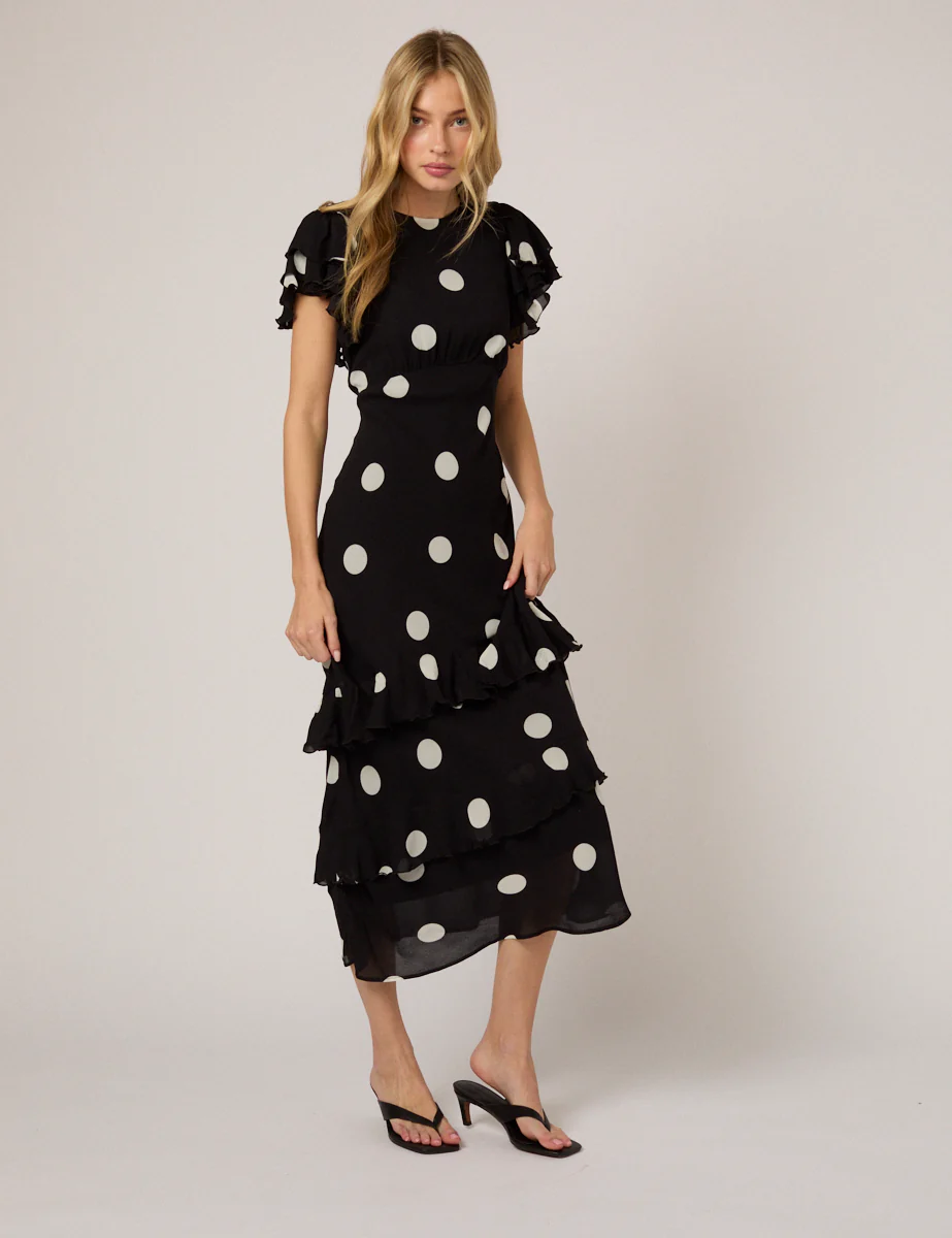 Black Polka Dot Marley Maxi Dress - Image 4