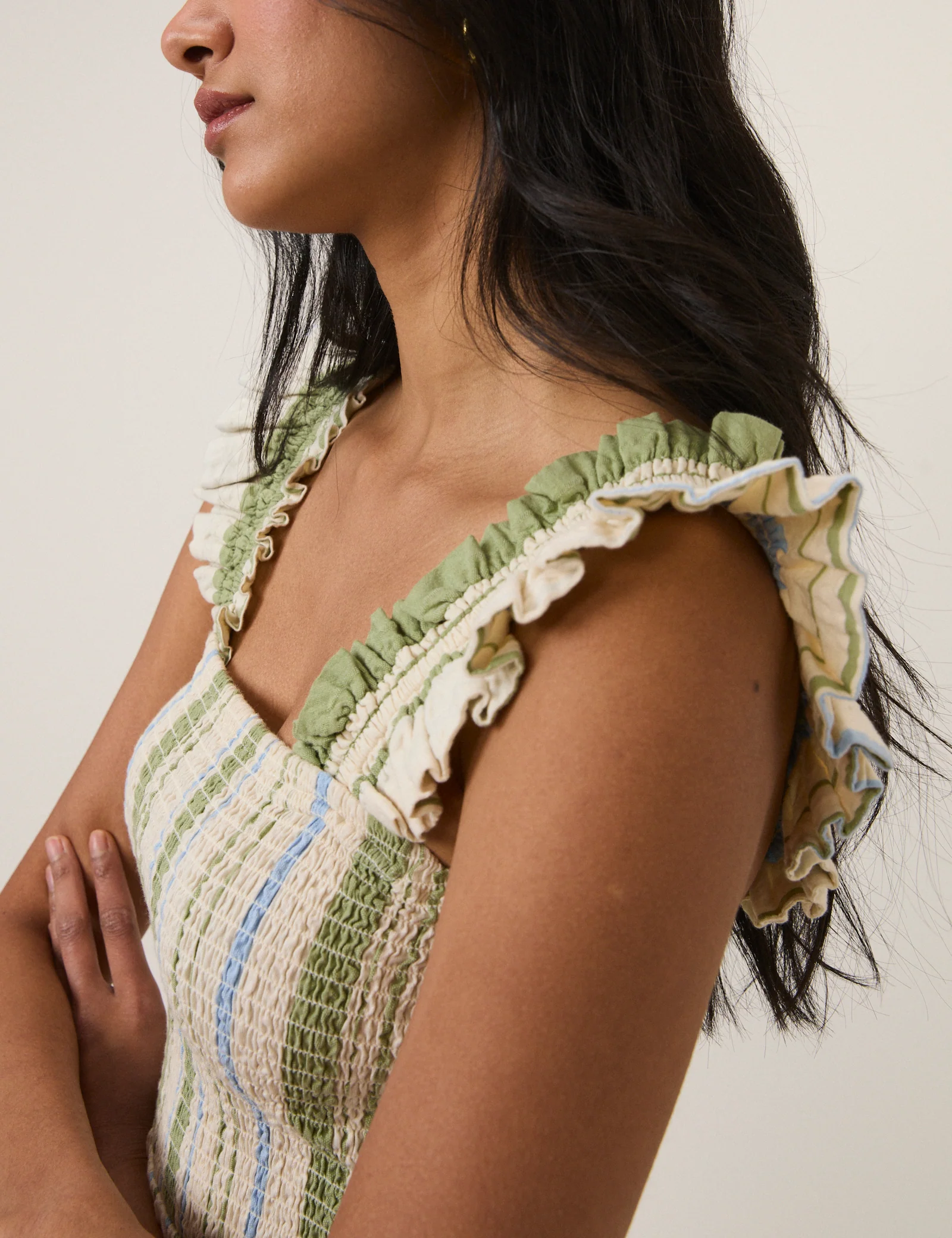 Green & Blue Striped Maya Jumpsuit - Image 4
