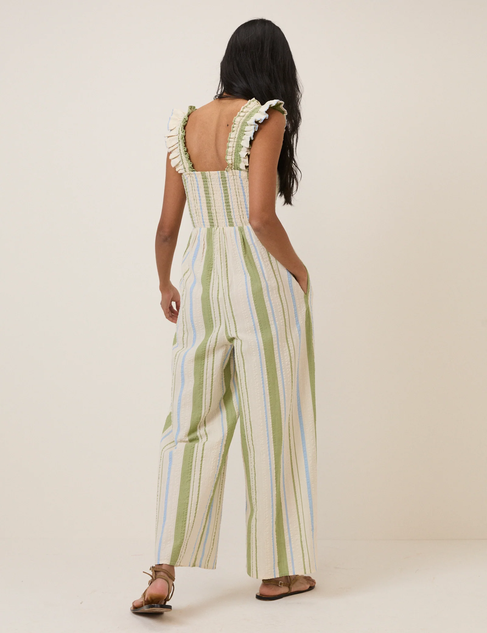 Green & Blue Striped Maya Jumpsuit - Image 5