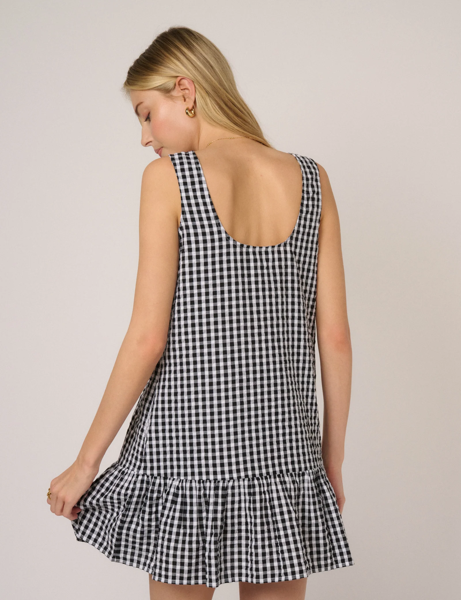 Black Gingham Millie Mini Dress - Image 5