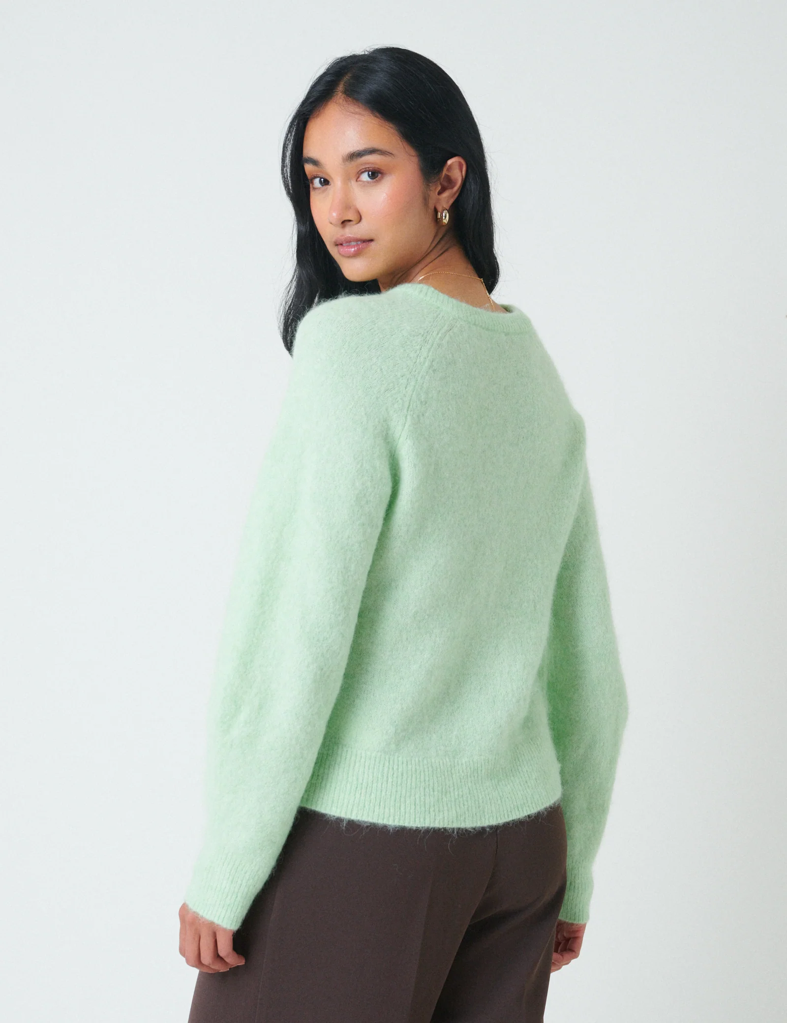 Mint Green Wool Blend Cardigan - Image 4