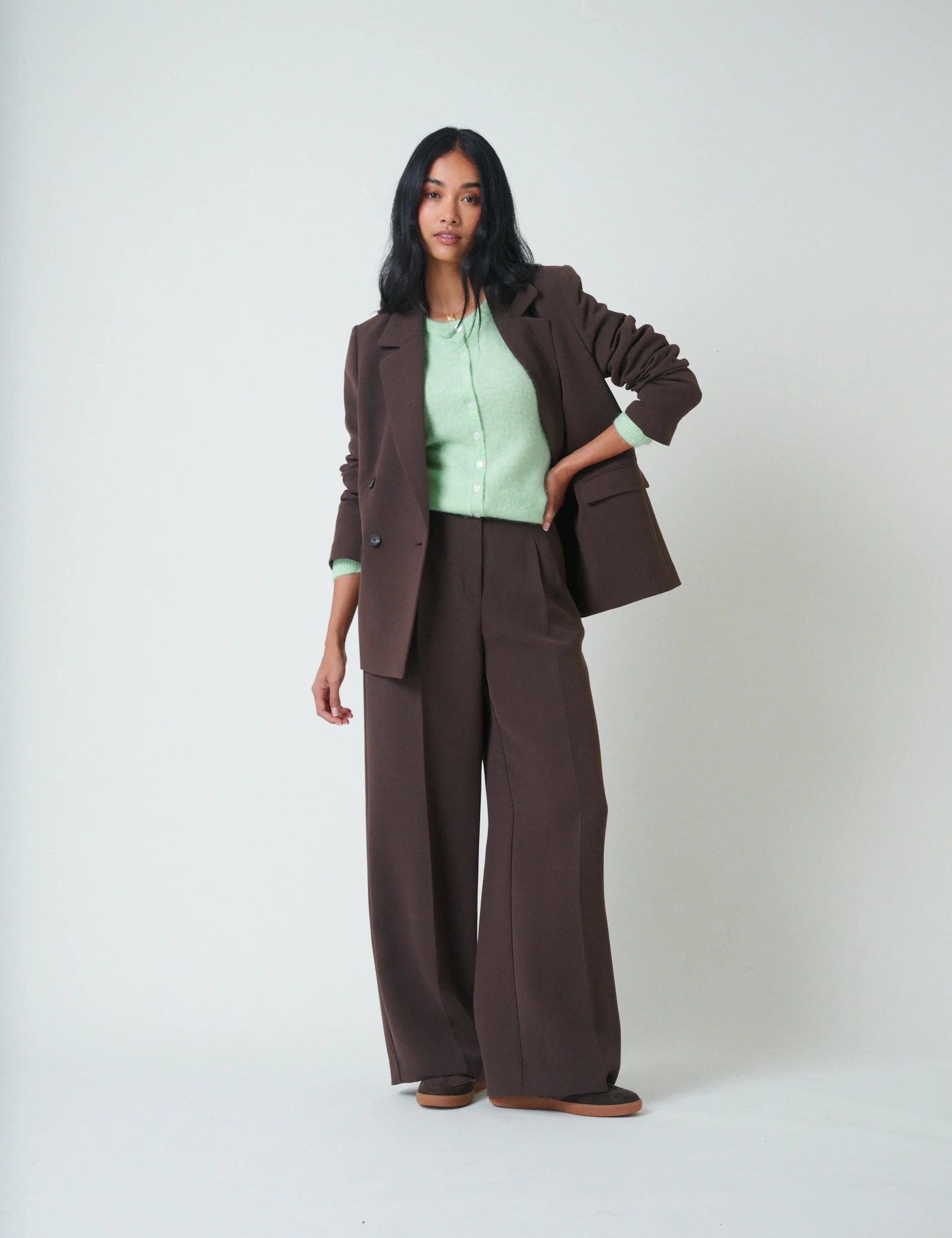 Mint Green Wool Blend Cardigan - Image 5