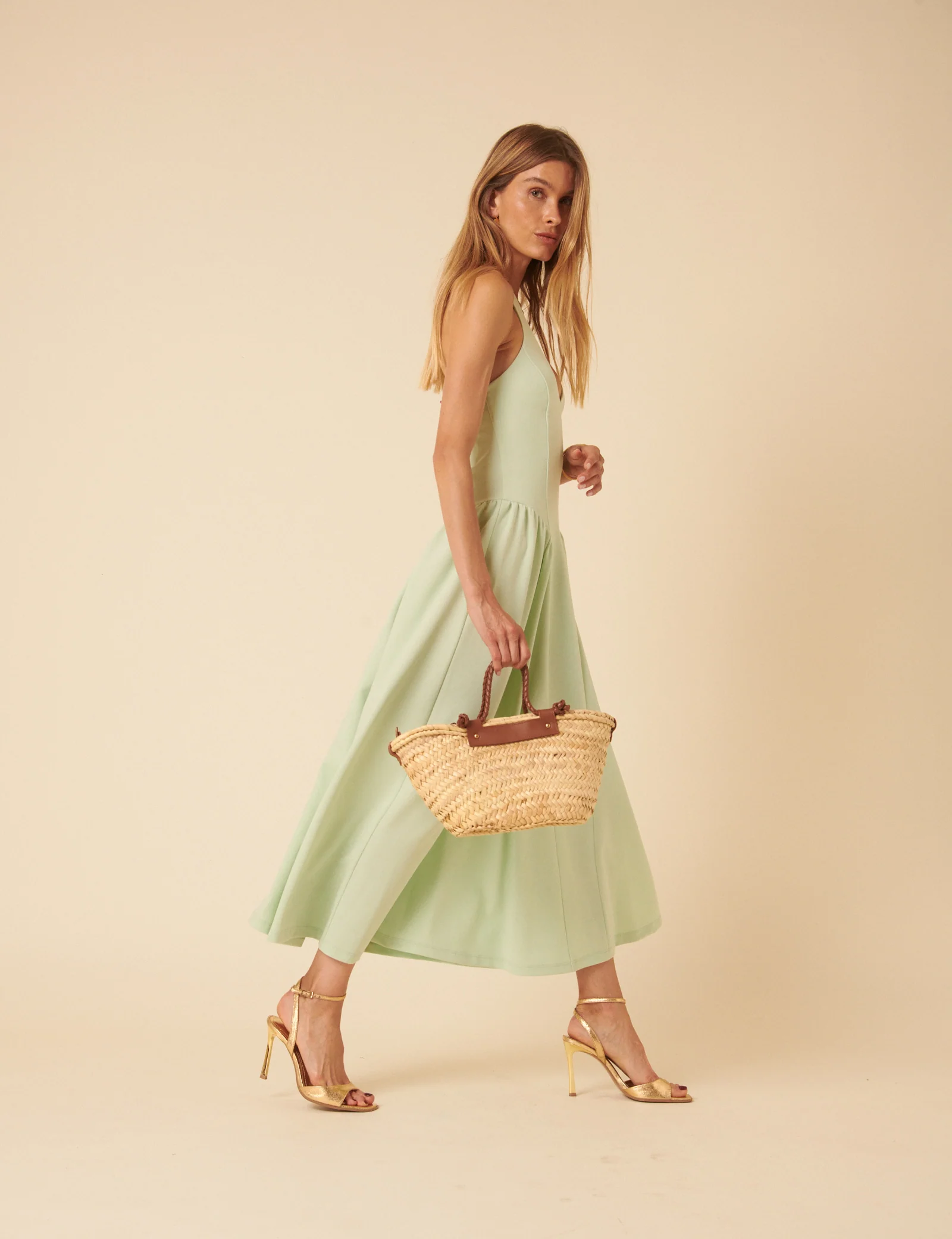 Mint Green Halterneck Amie Midi Dress - Image 4