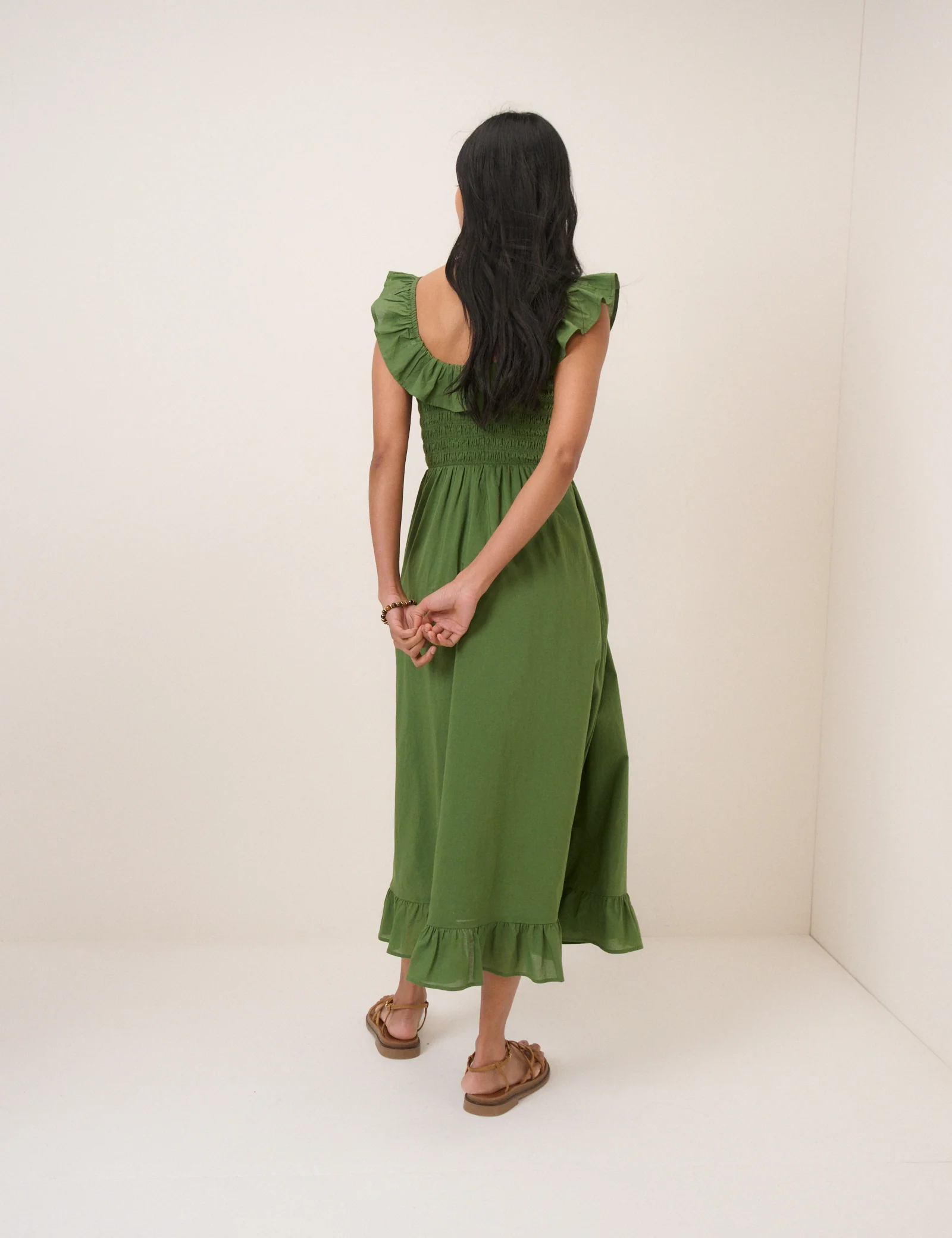 Green Ruffle Mona Midi Dress - Image 5