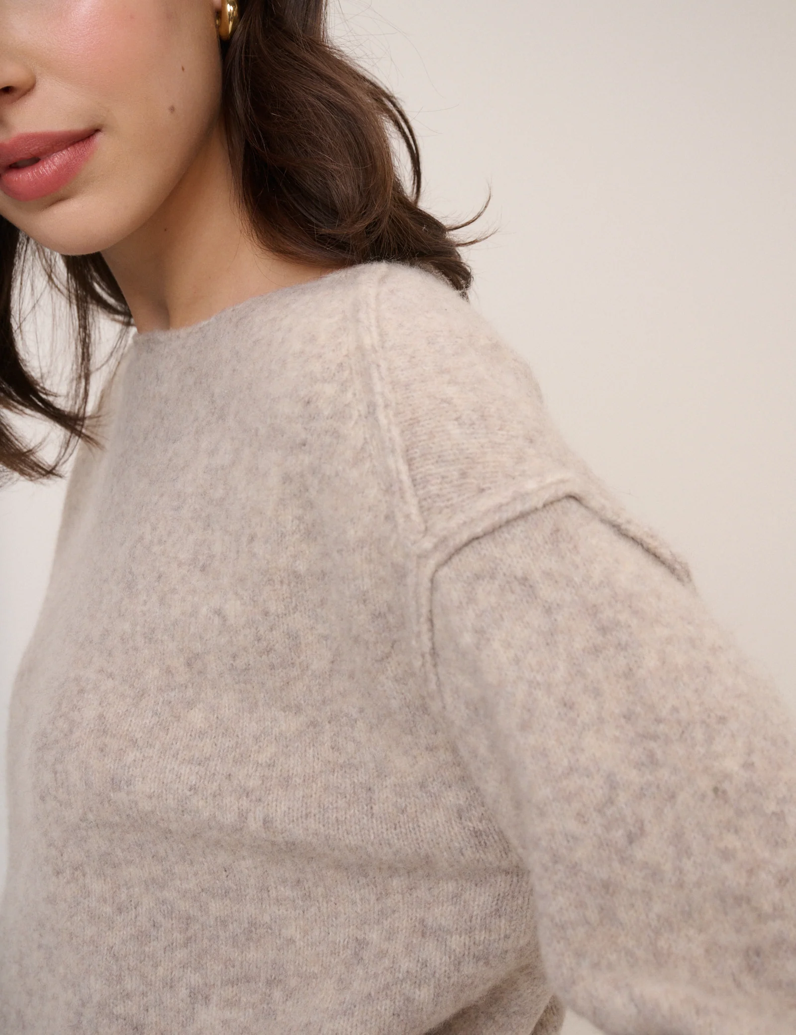 Beige Boat Neck Jumper - Image 2