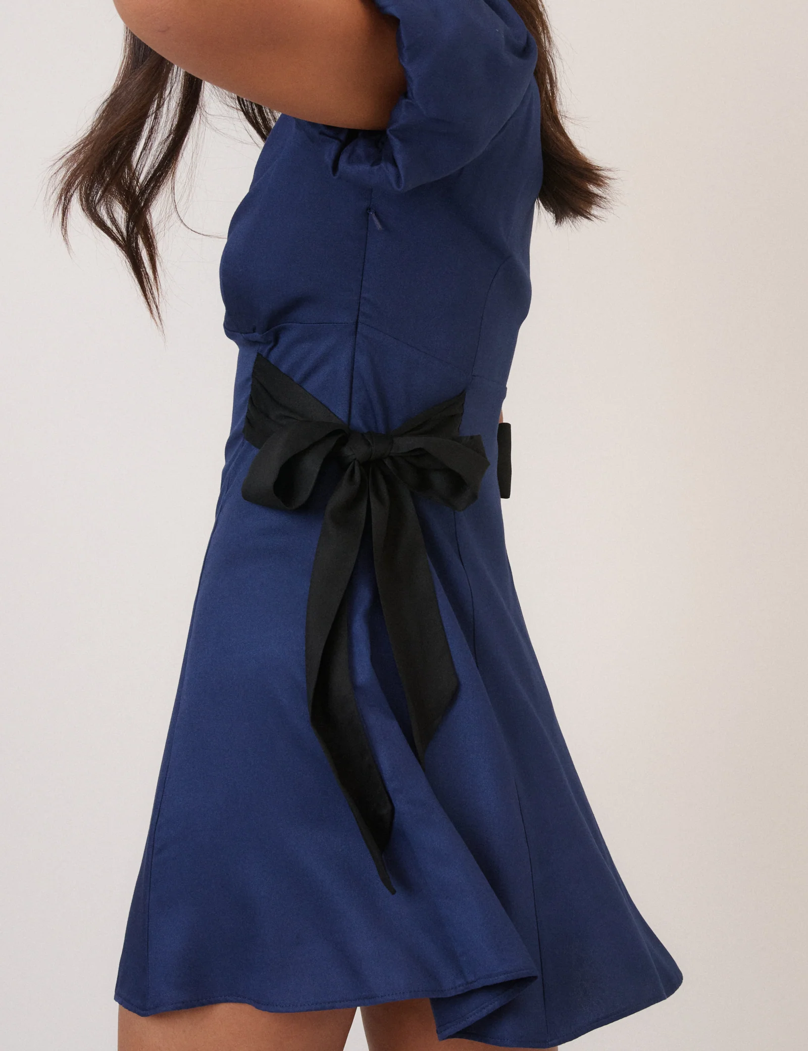 Navy Remi Bow Mini Dress - Image 2