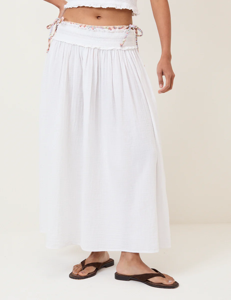 White High Waist Midi Skirt - Image 4