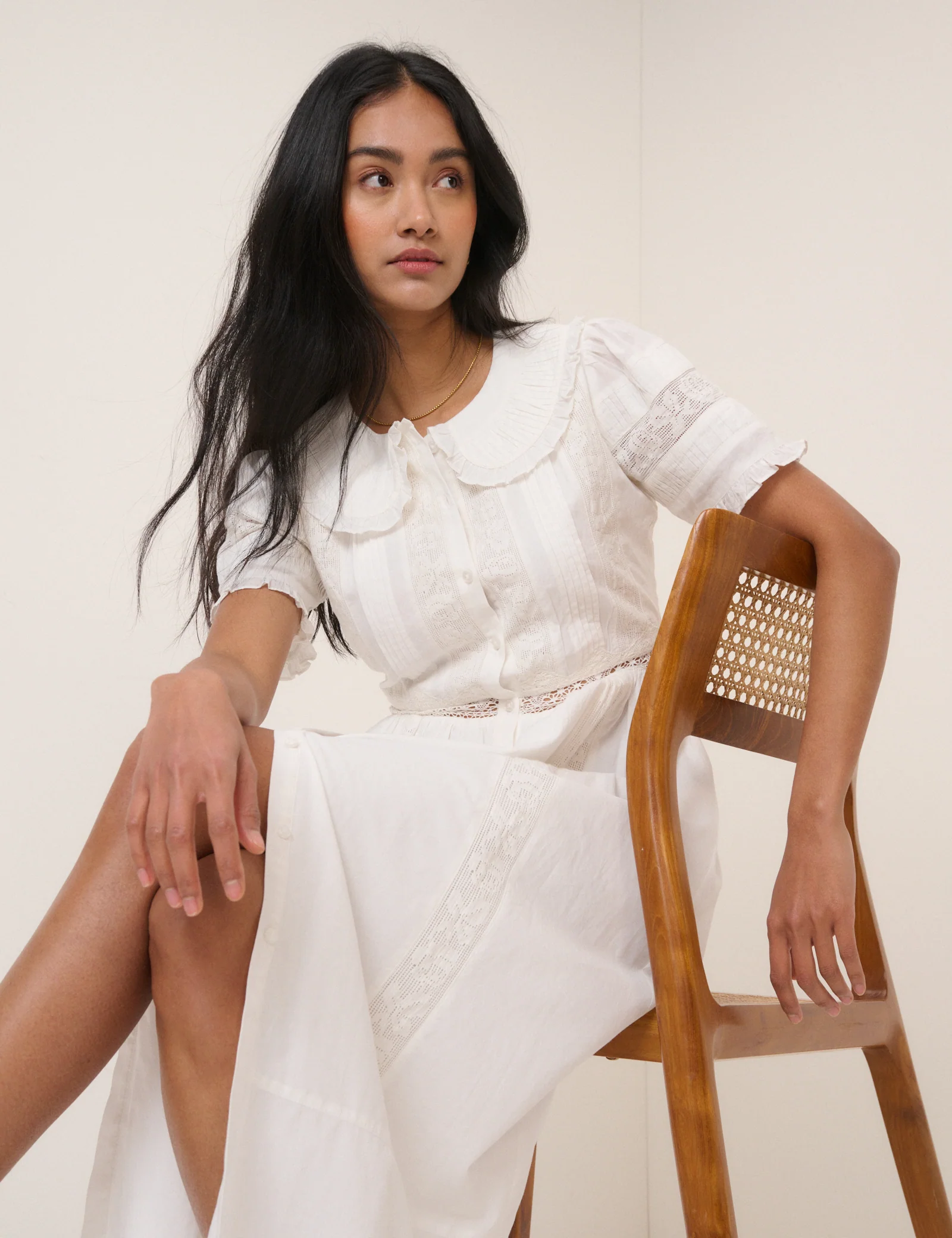 White Collared Orla Midi Dress - Image 3