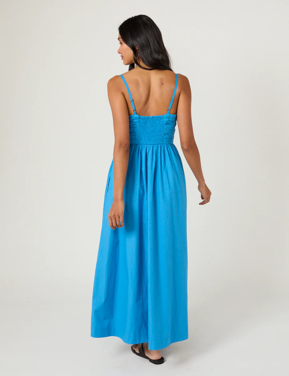 Blue Ruched Paige Maxi Dress - Image 6