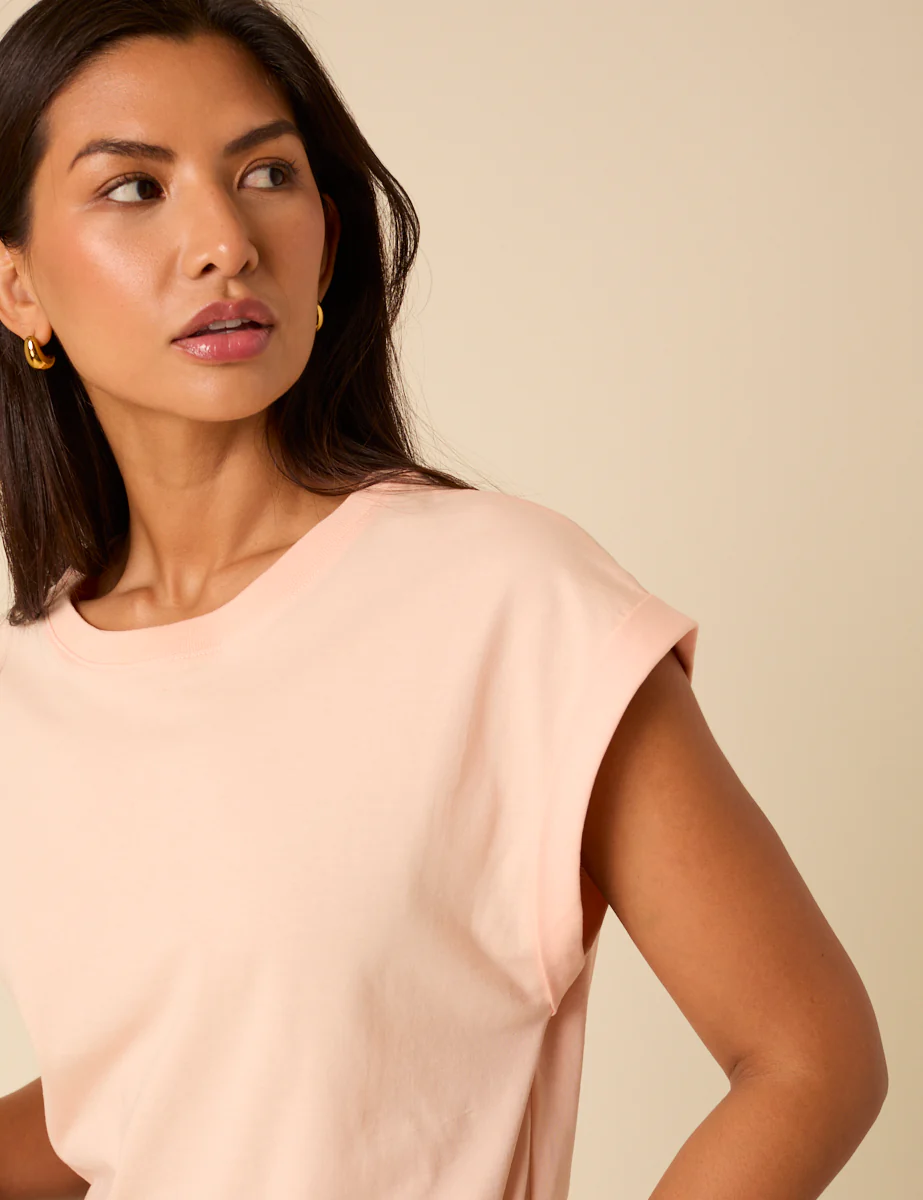 Light Pink Cap Sleeve T-Shirt - Image 2