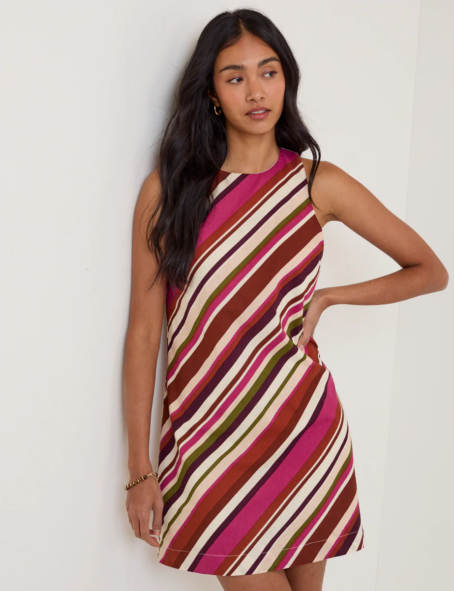 Multi-Coloured Striped Palermo Mini Dress - Image 2