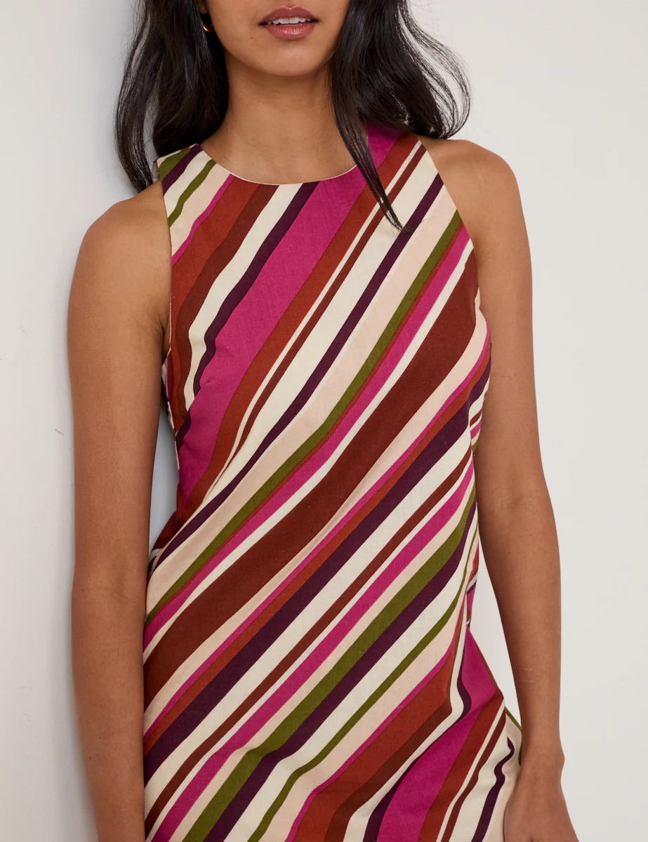 Multi-Coloured Striped Palermo Mini Dress - Image 3