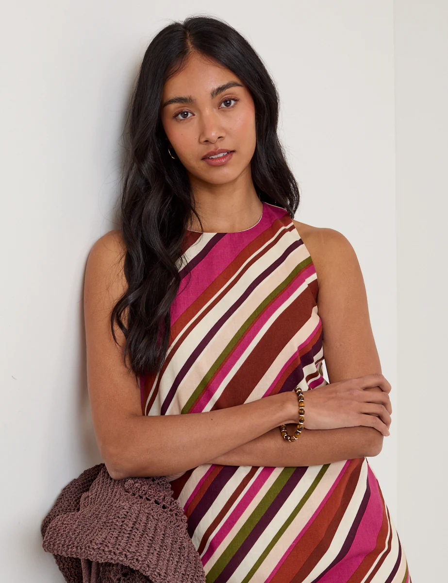 Multi-Coloured Striped Palermo Mini Dress - Image 5