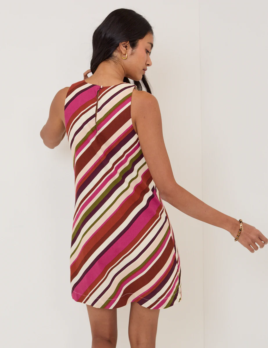 Multi-Coloured Striped Palermo Mini Dress - Image 6
