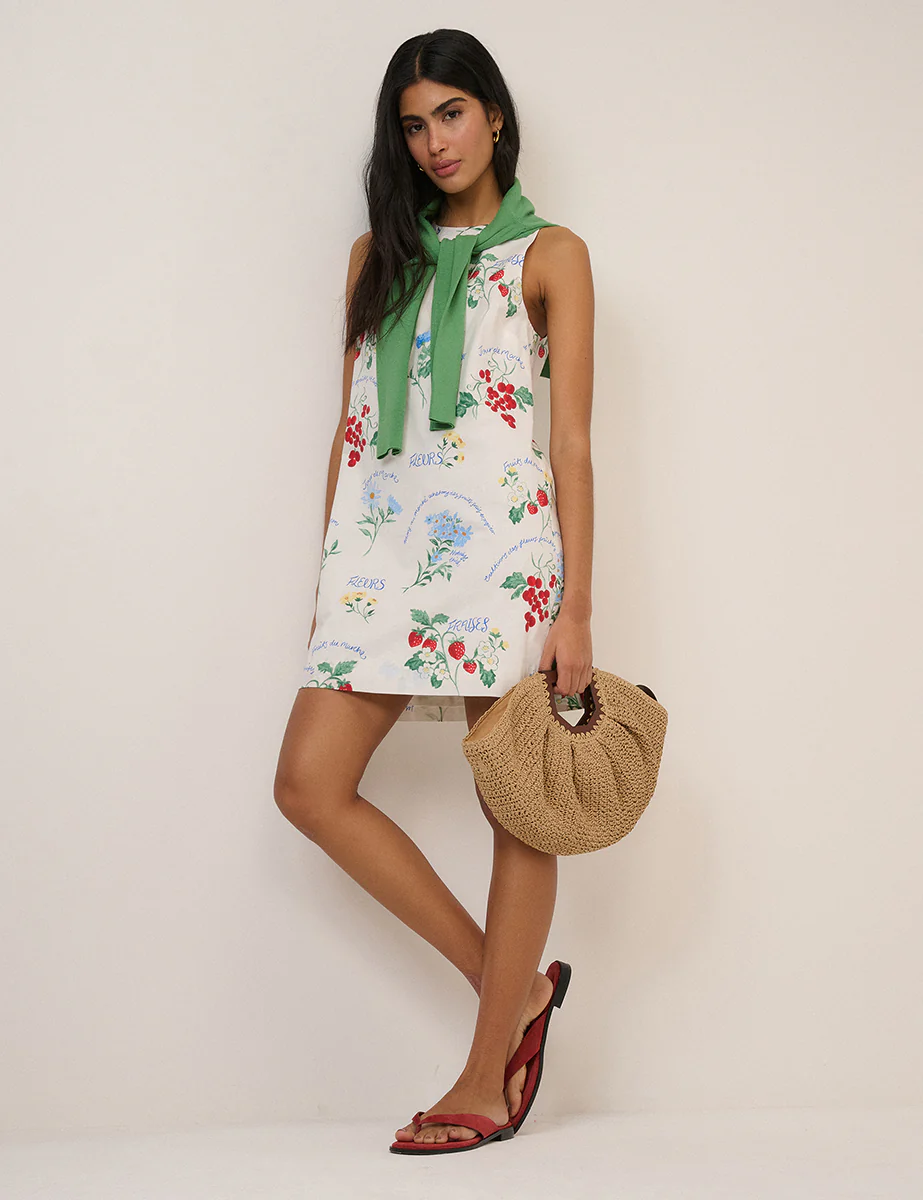 White Printed Palermo Mini Dress - Image 3