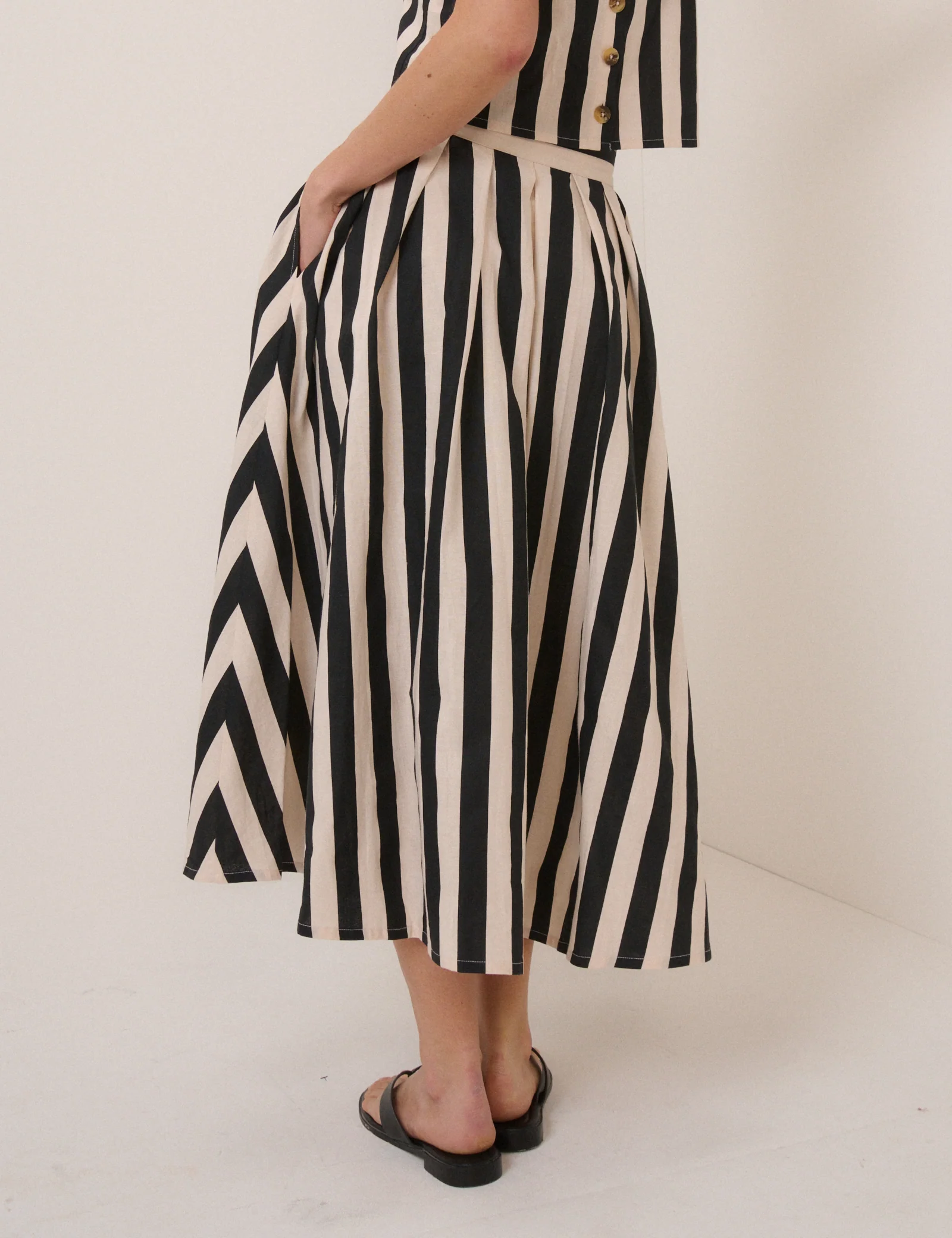 Black Striped Midi Skirt - Image 6