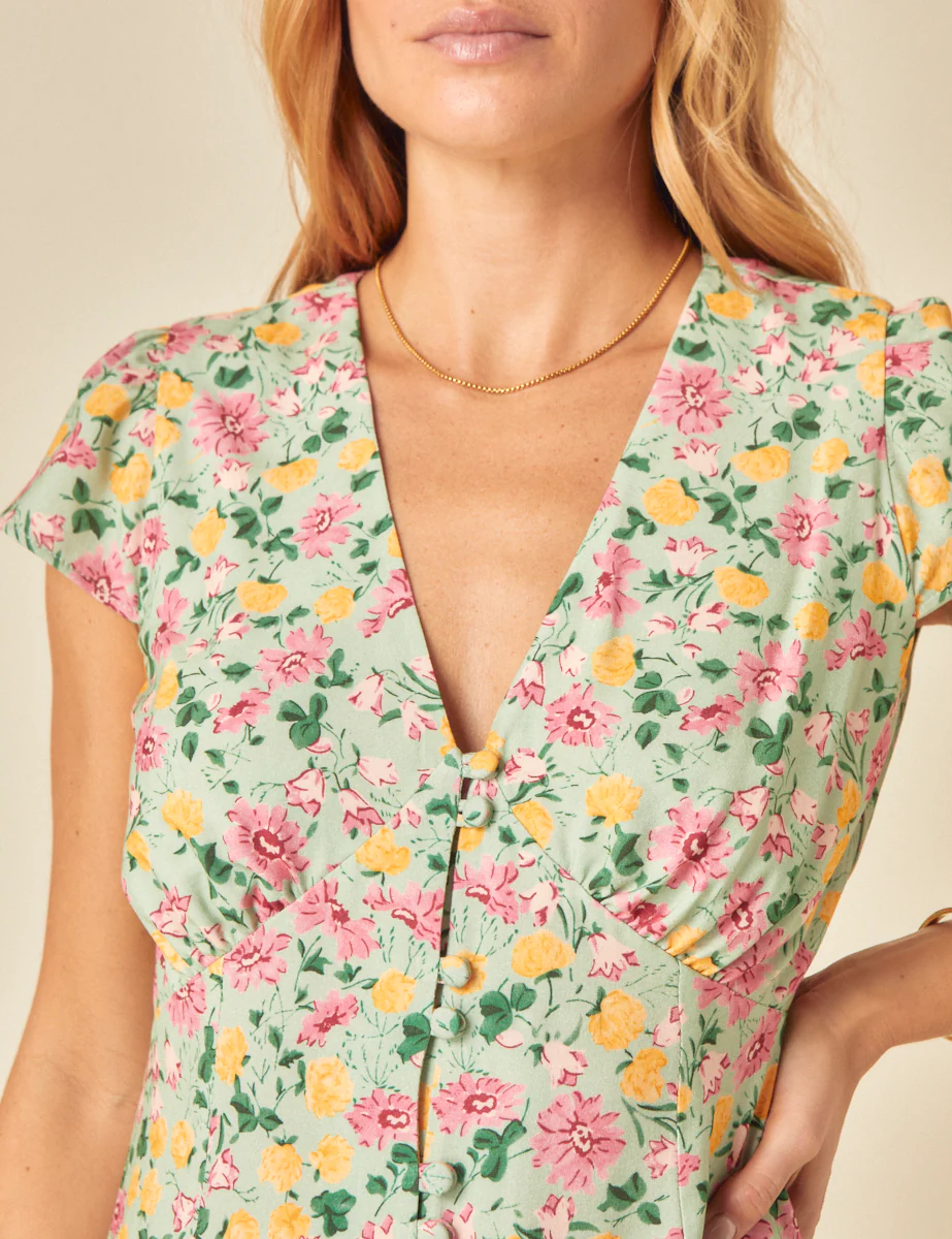 Petite Ditsy Floral Avery Mini Dress - Image 3