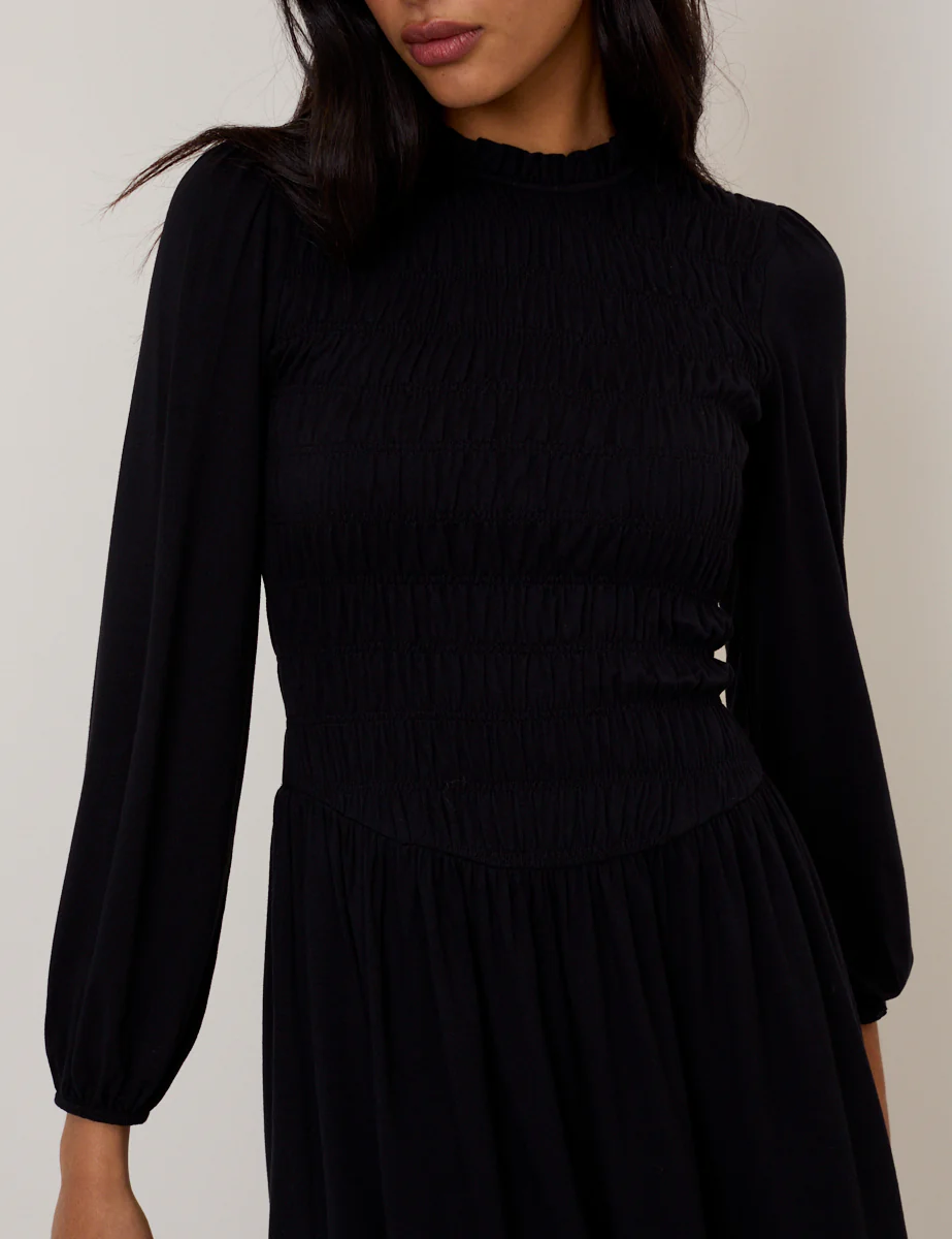Petite Black Siobhan Jersey Mini Dress - Image 3