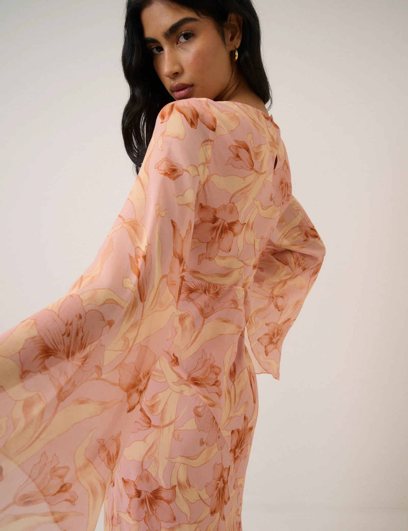 Pink Floral Phoenix Maxi Dress - Image 4