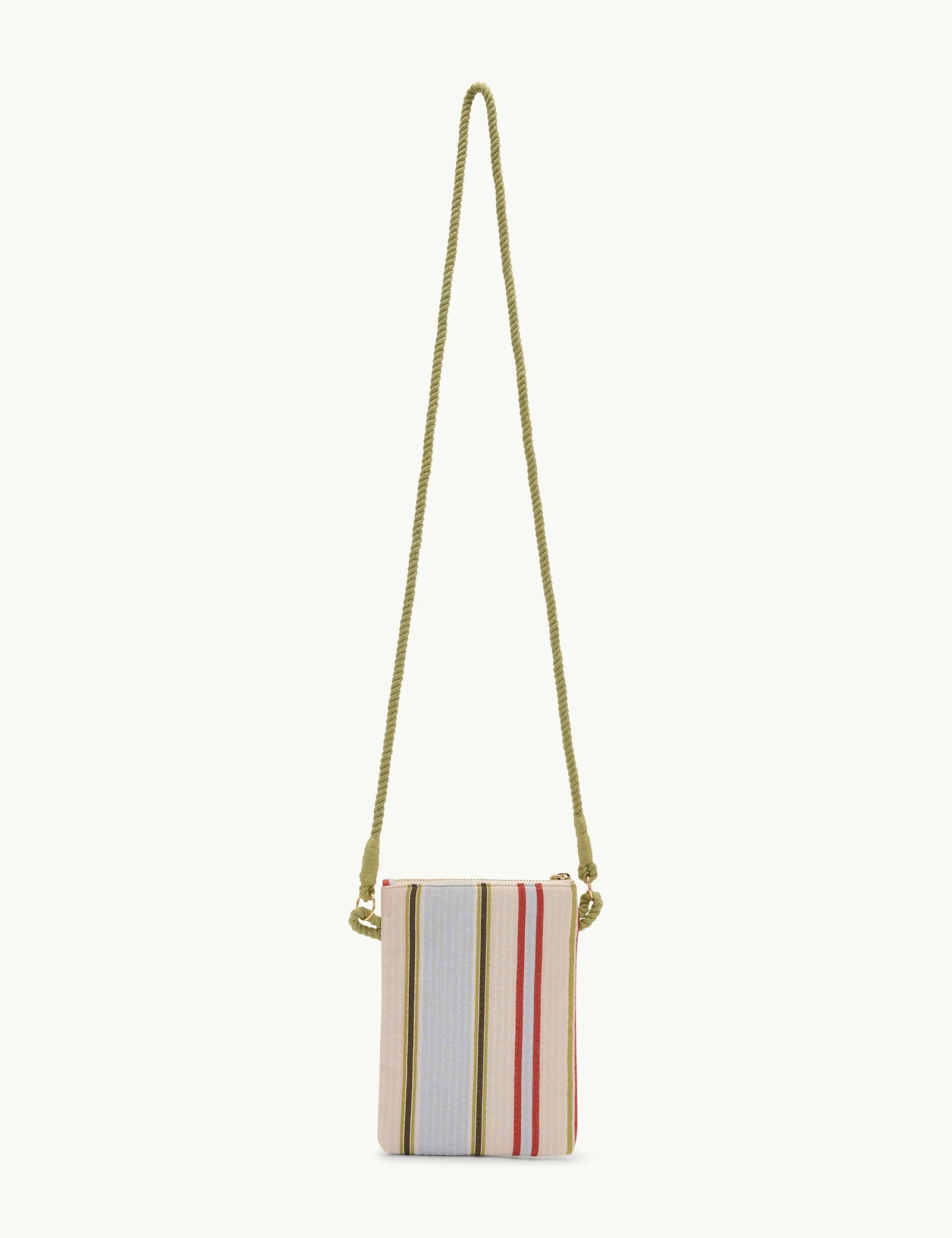Cream Striped Phone Pouch - Image 2