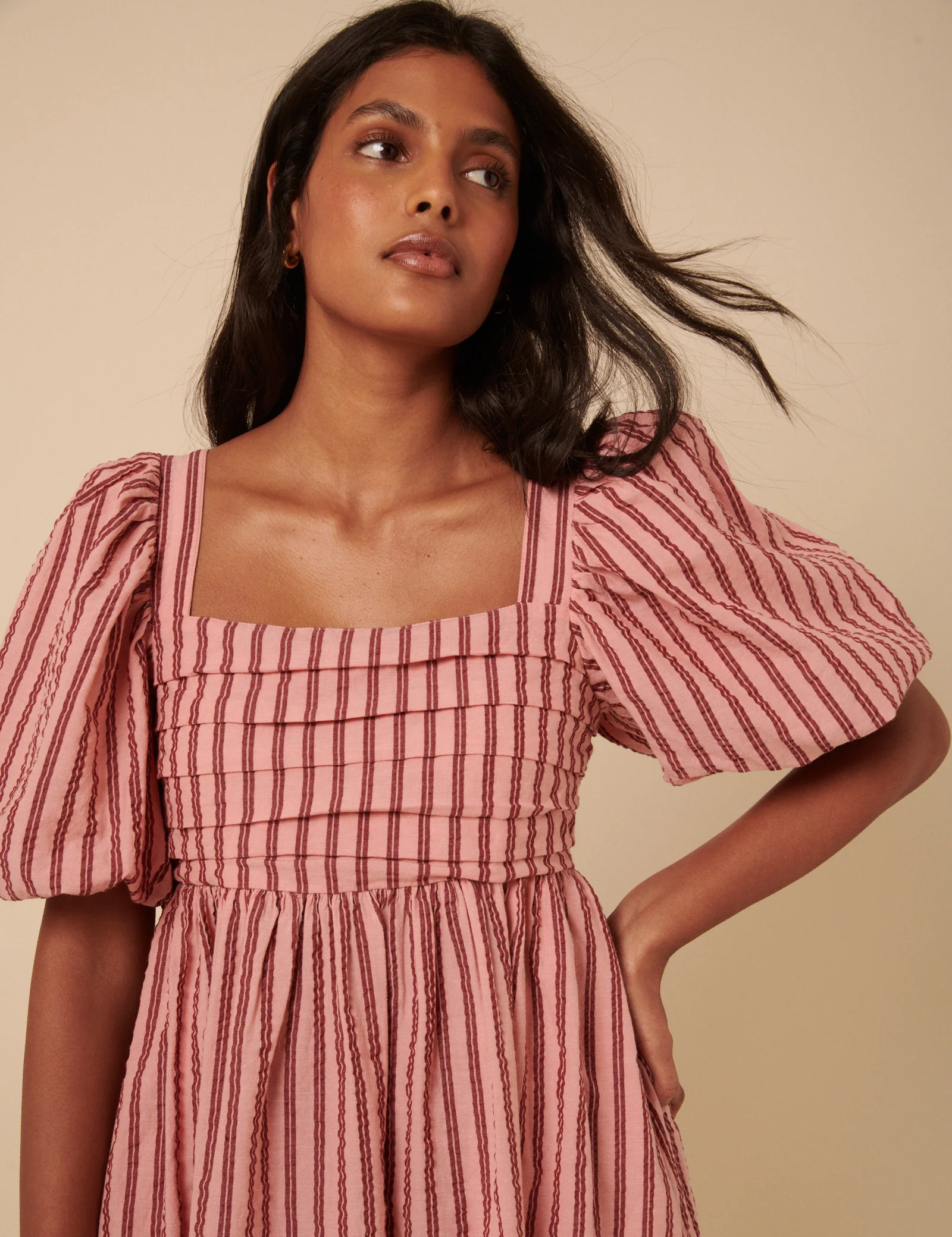 Pink And Red Striped Nova Mini Dress - Image 2
