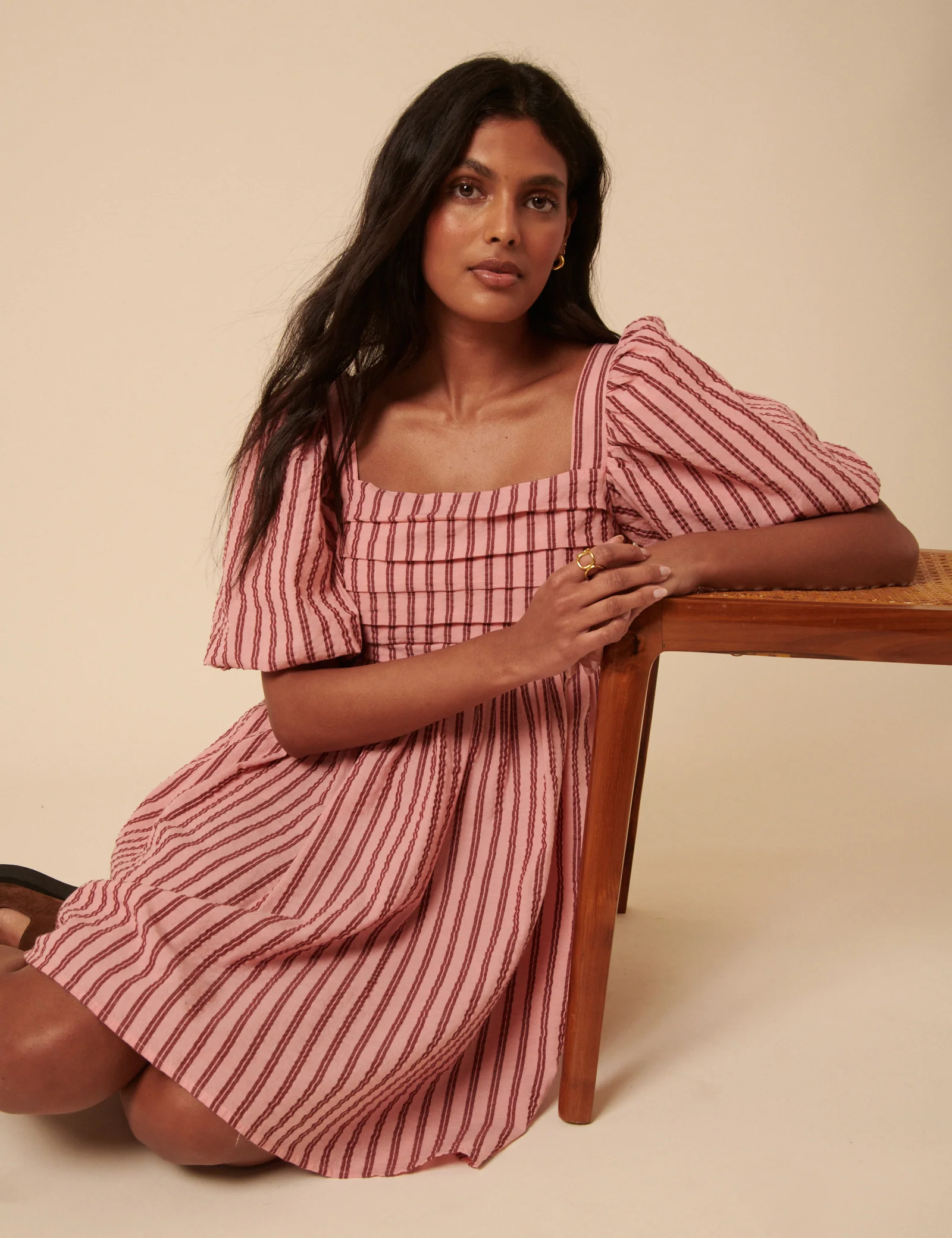 Pink And Red Striped Nova Mini Dress - Image 4