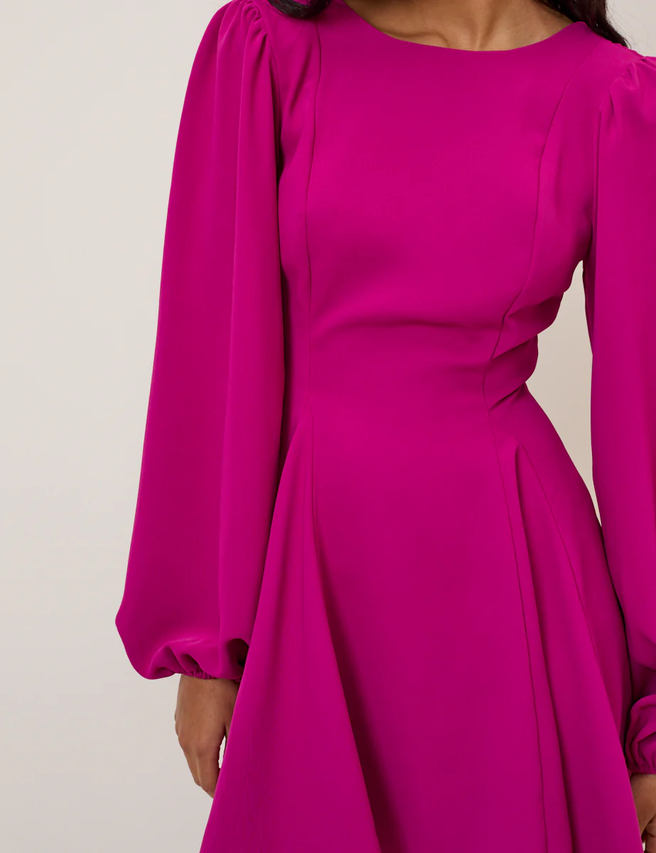 Pink Balloon Sleeve Ava Mini Dress - Image 4
