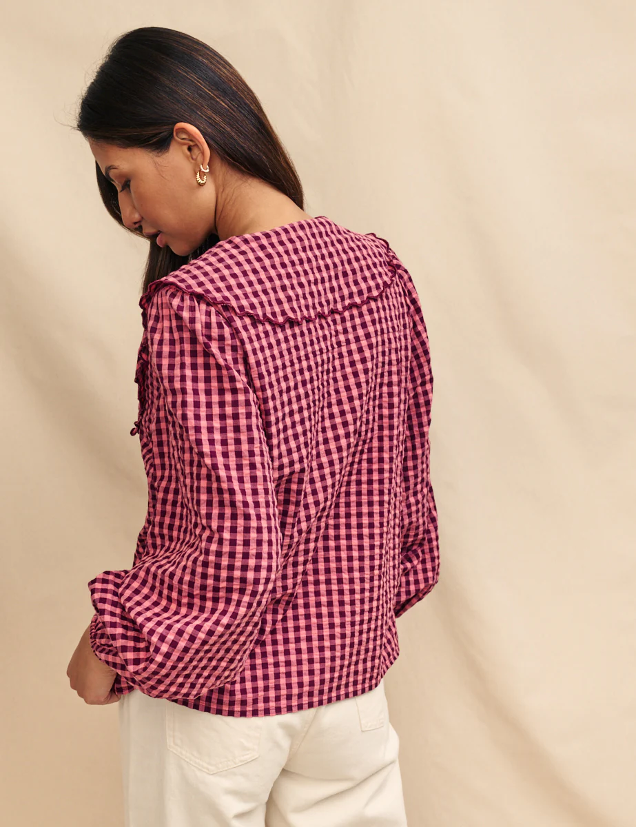 Pink Gingham Birdie Blouse - Image 4