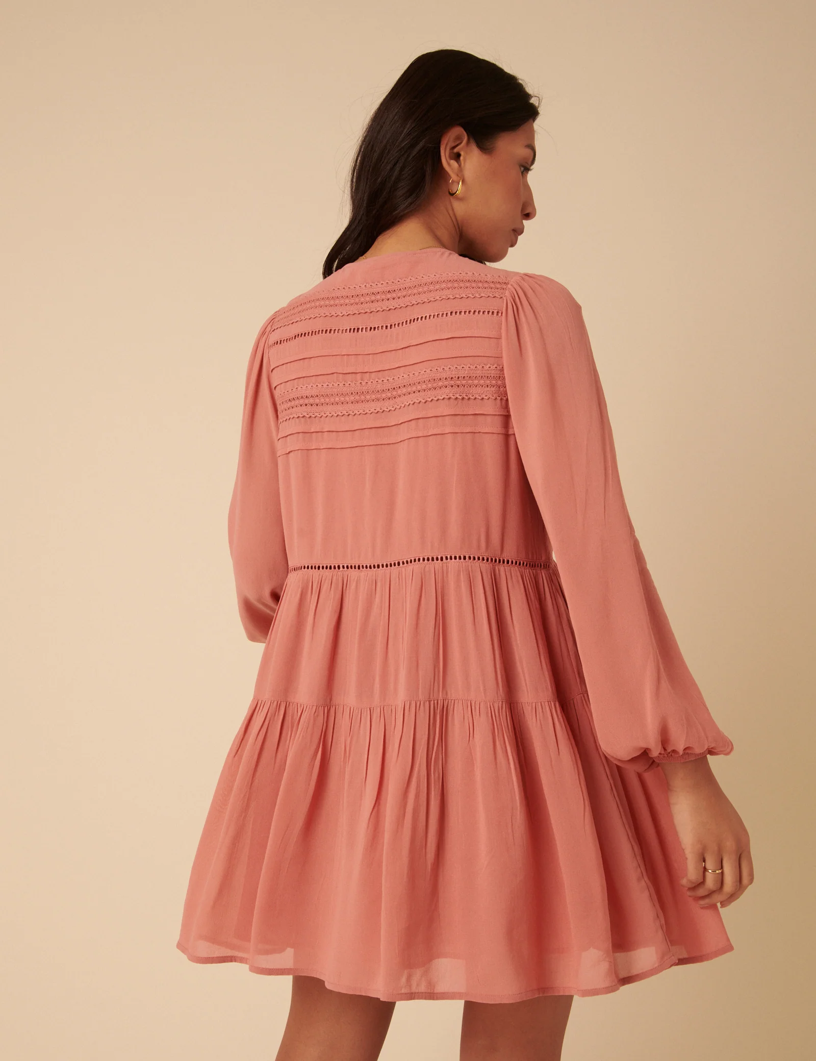 Pink Long Sleeve Marley Mini Dress - Image 4