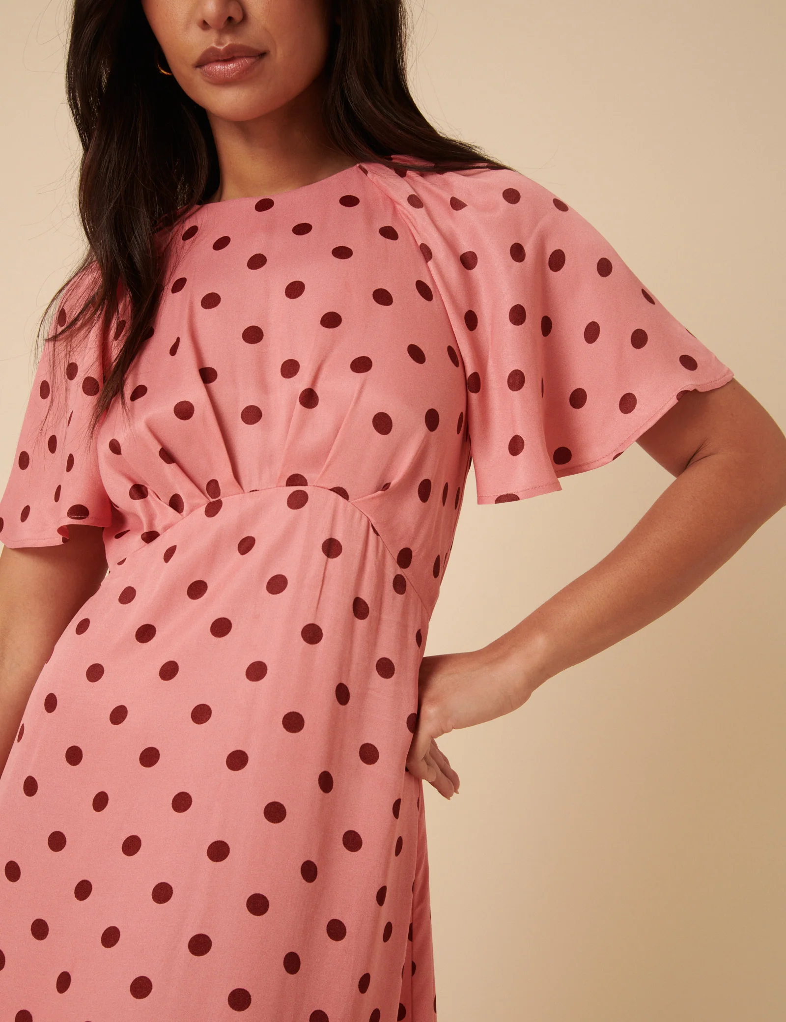 Pink Polka Dot Madeira Midi Dress - Image 3