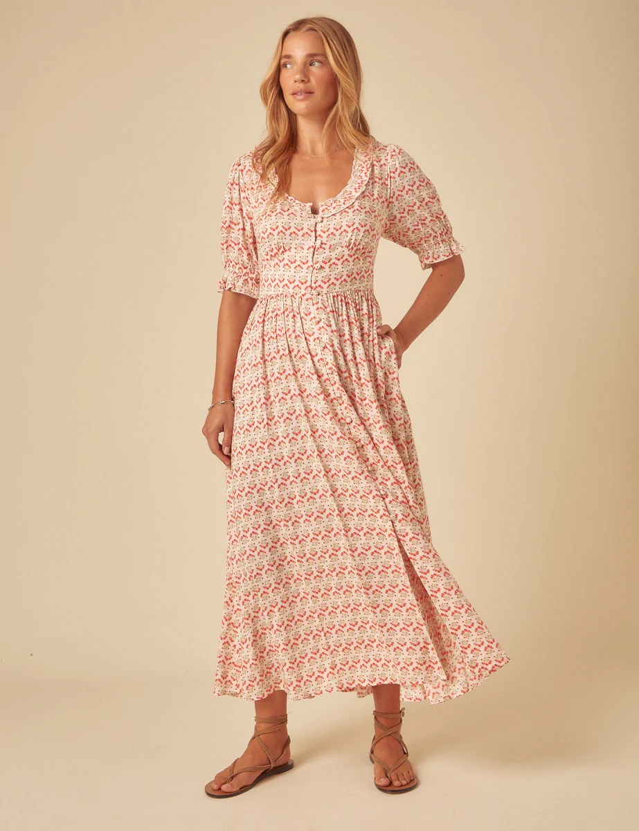 Pink Printed Flossie Midi Dress - Image 4