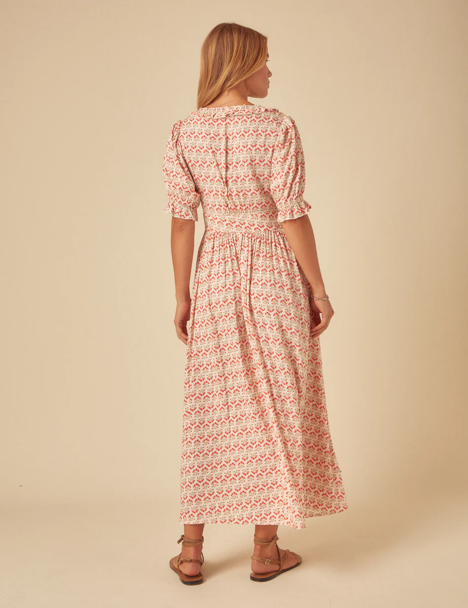Pink Printed Flossie Midi Dress - Image 5