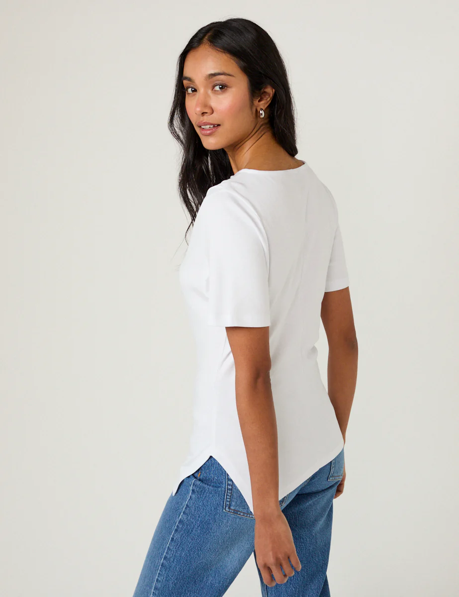 White Pleated T-Shirt - Image 5
