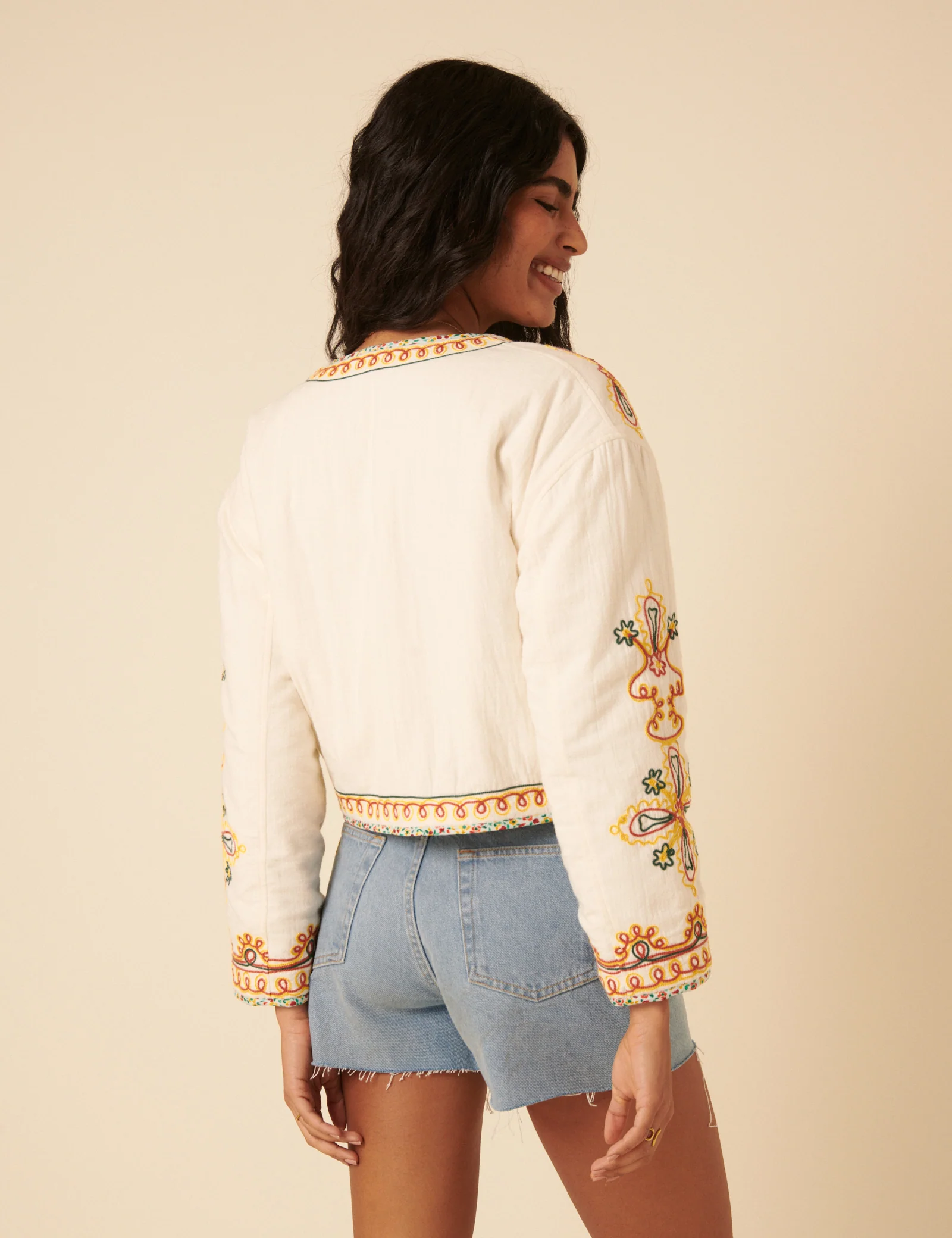 Poppy Delevingne White Embroidered Willow Jacket - Image 5