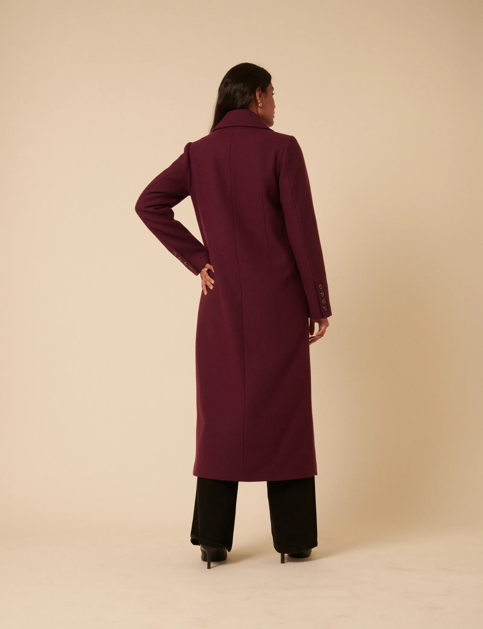 Plum Double Breasted Coat - Image 5