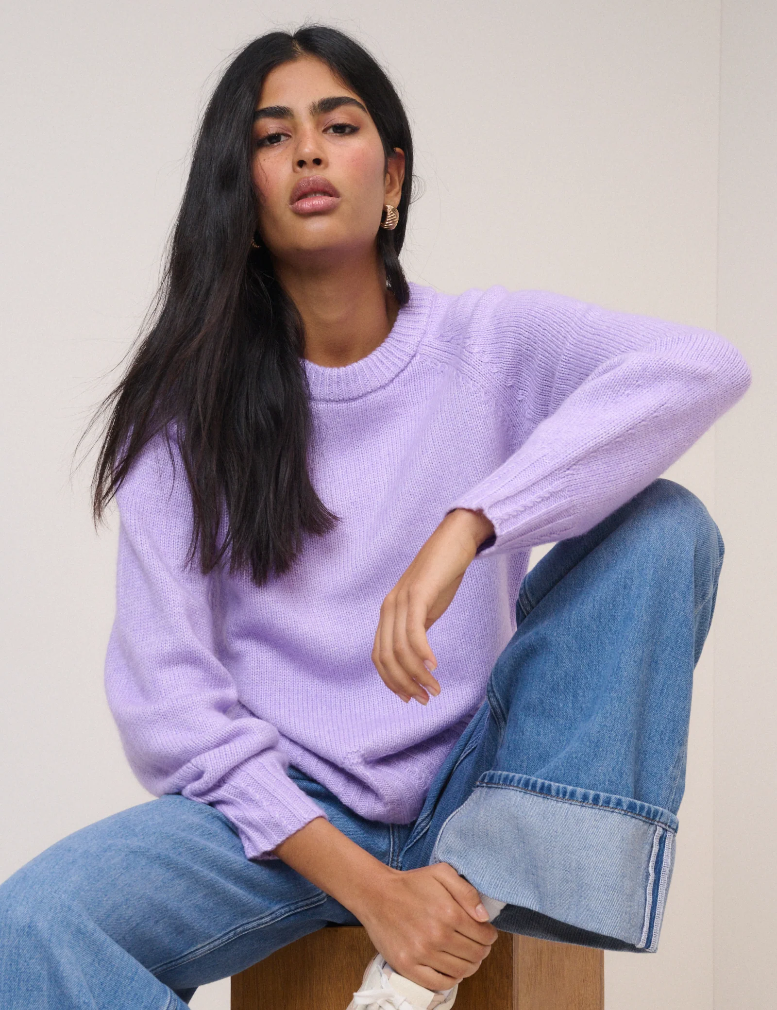 Purple Knitted Bow Tie Back Jumper - Image 3