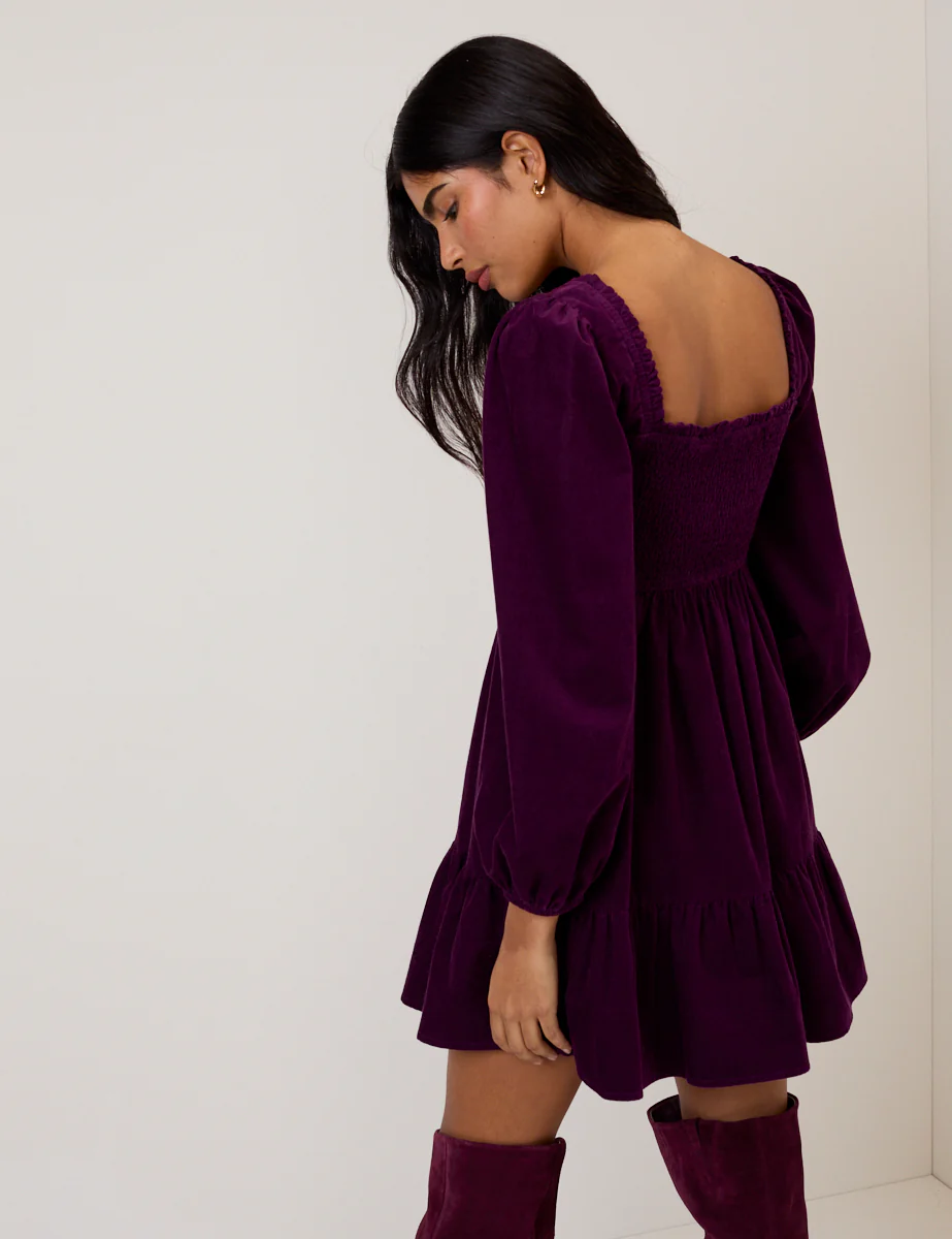 Purple Velvet Elsa Mini Dress - Image 4