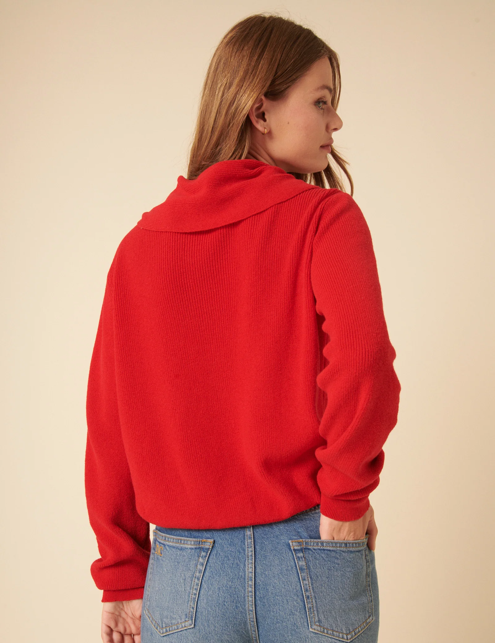 Red Neck Tie Scarf Cardigan - Image 5
