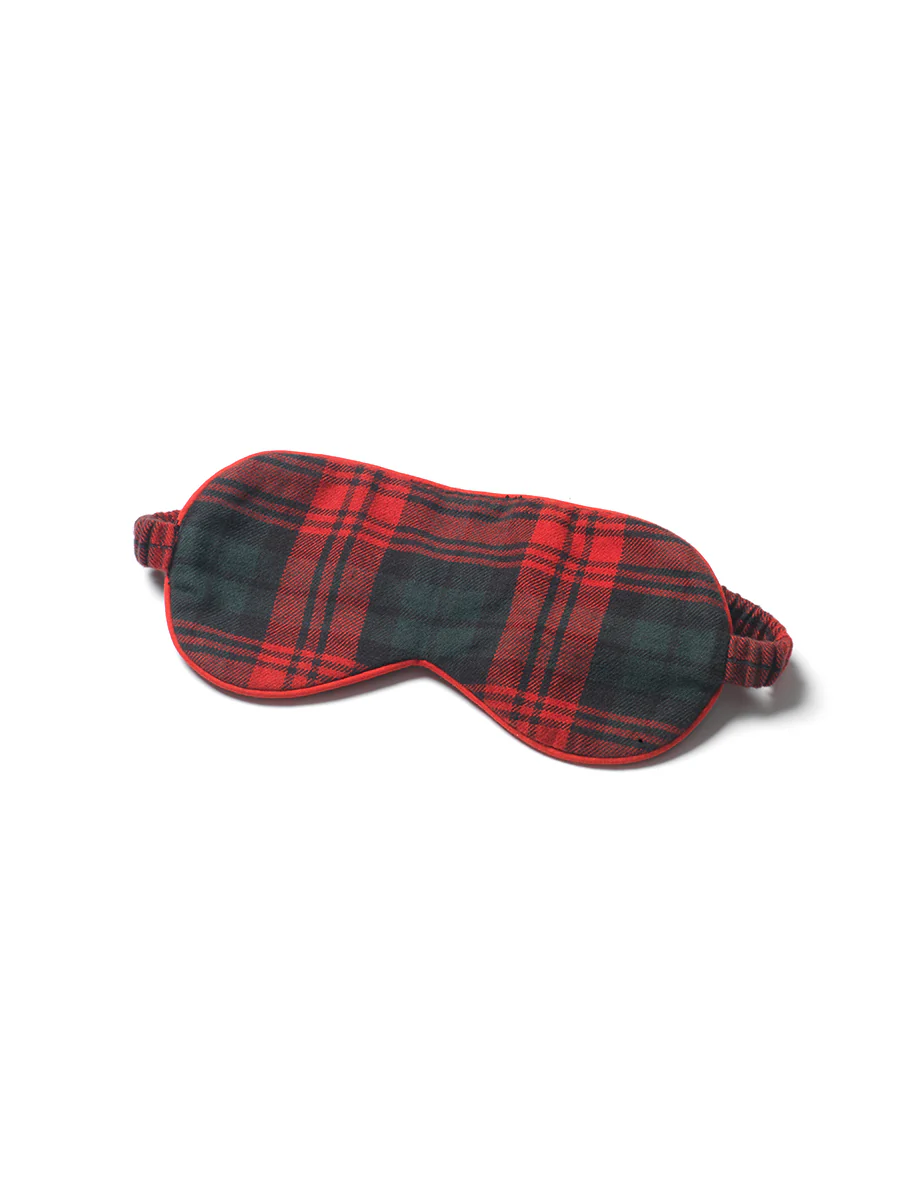 Red Tartan Check Eye Mask - Image 2