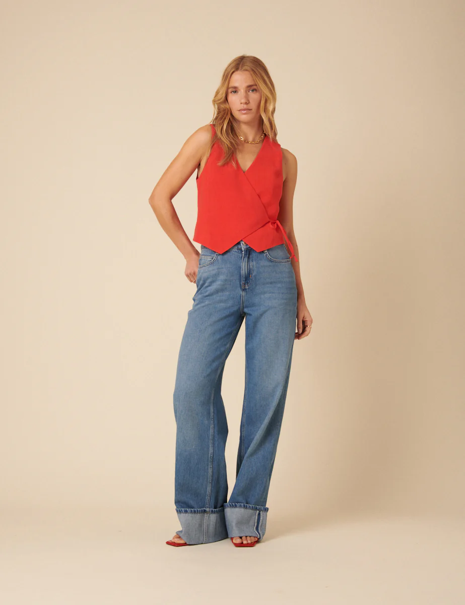 Red Wrap Waistcoat - Image 5